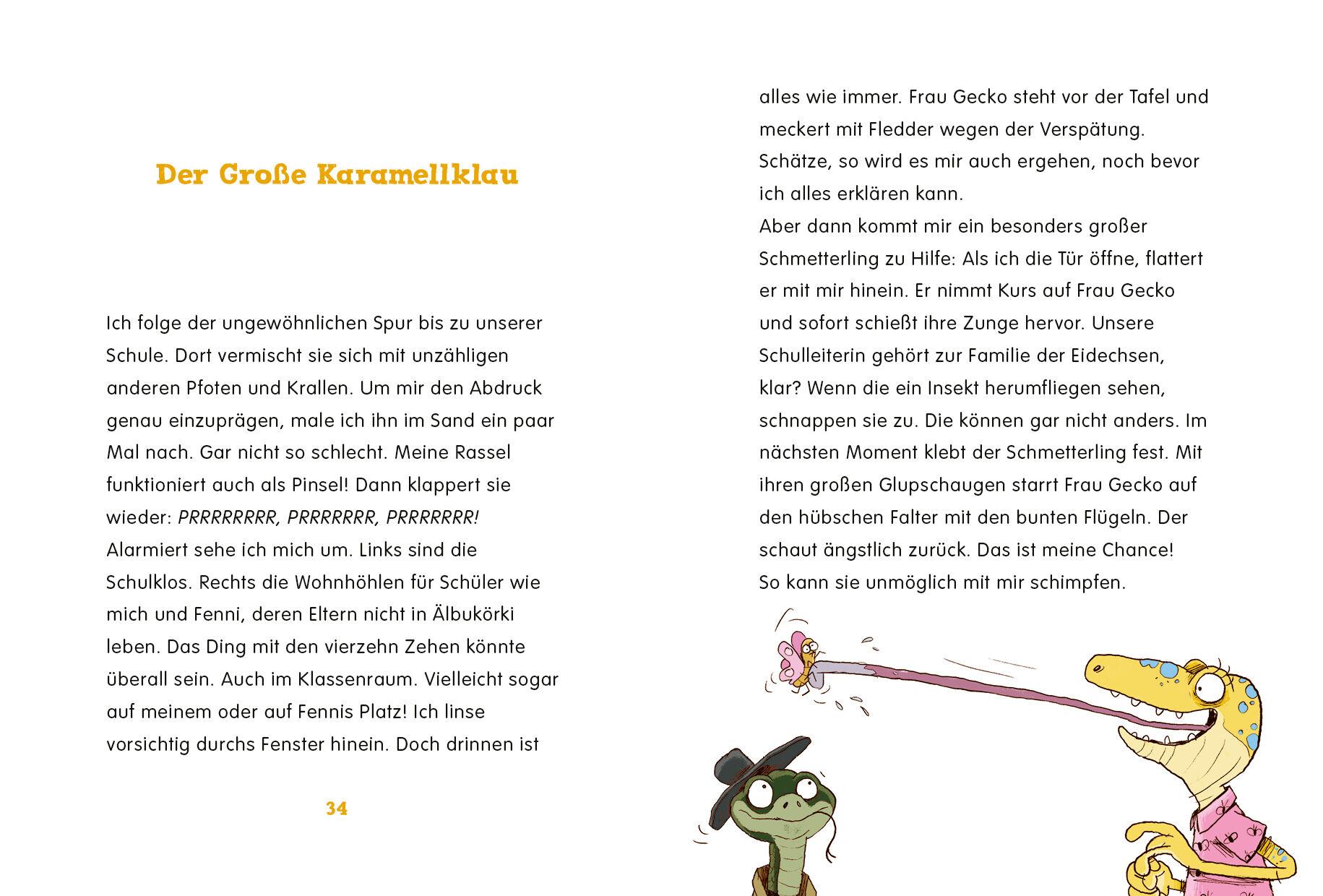 Beispielinhalt (Bild) Roger Rättel und die heißeste Detektivschule der Welt - Ein Loch in der Wüste