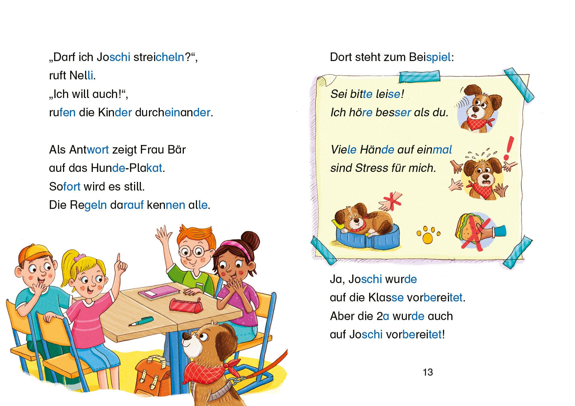 Beispielinhalt (Bild) Eine Klasse mit Wuff - Schulhund auf Probe