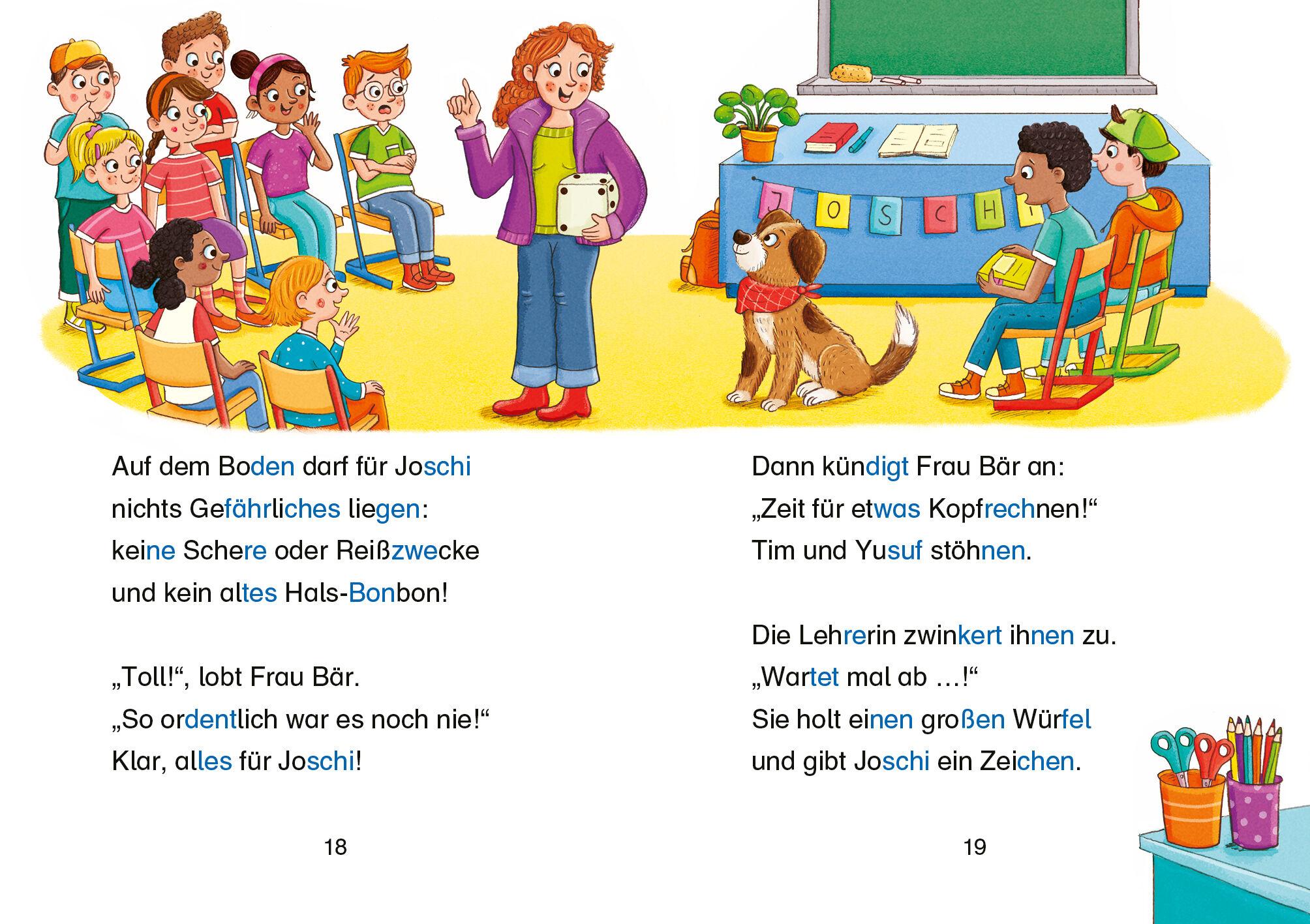 Beispielinhalt (Bild) Eine Klasse mit Wuff - Schulhund auf Probe