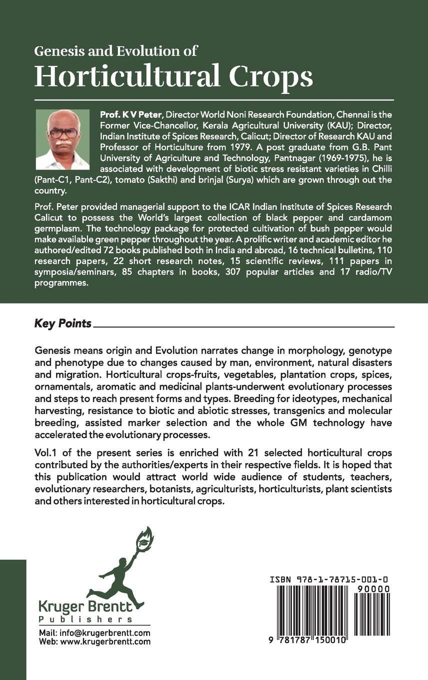 Rückseitencover Genesis and Evolution of Horticultural Crops Vol. 1