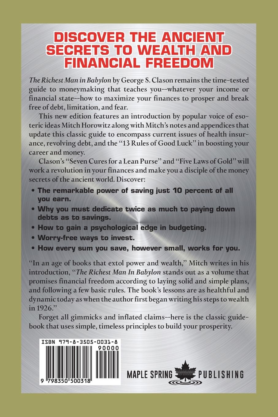 Rückseitencover The Richest Man In Babylon