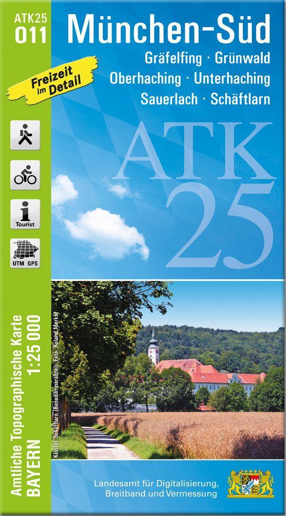 Vorderes Coverbild ATK25-O11 München-Süd (Amtliche Topographische Karte 1:25000)