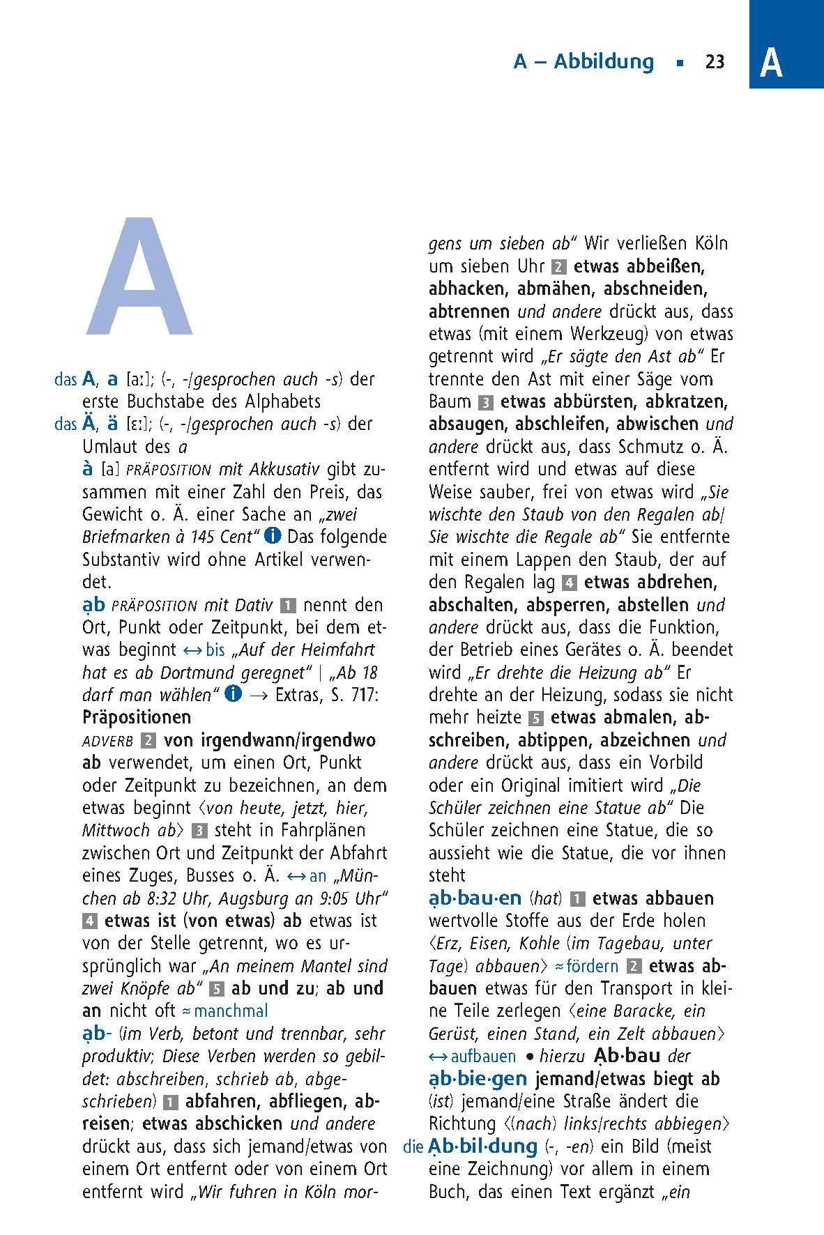 Beispielinhalt (Bild) Langenscheidt Schulwörterbuch Deutsch als Fremdsprache
