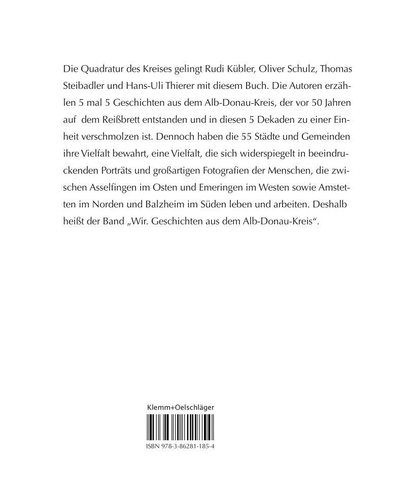 Rückseitencover Wir. Geschichten aus dem Alb-Donau-Kreis