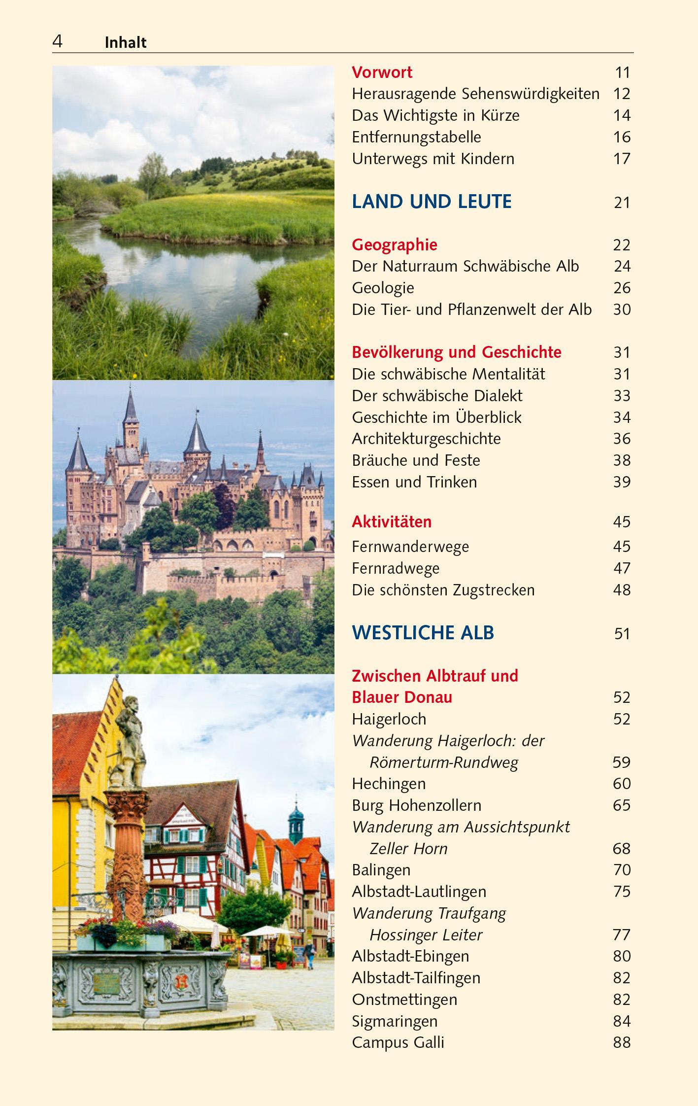 Beispielinhalt (Bild) TRESCHER Reiseführer Schwäbische Alb