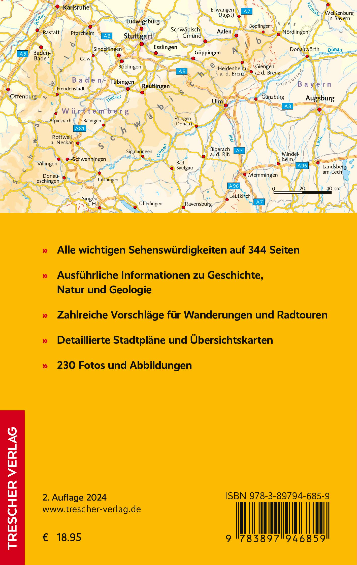Rückseitencover TRESCHER Reiseführer Schwäbische Alb