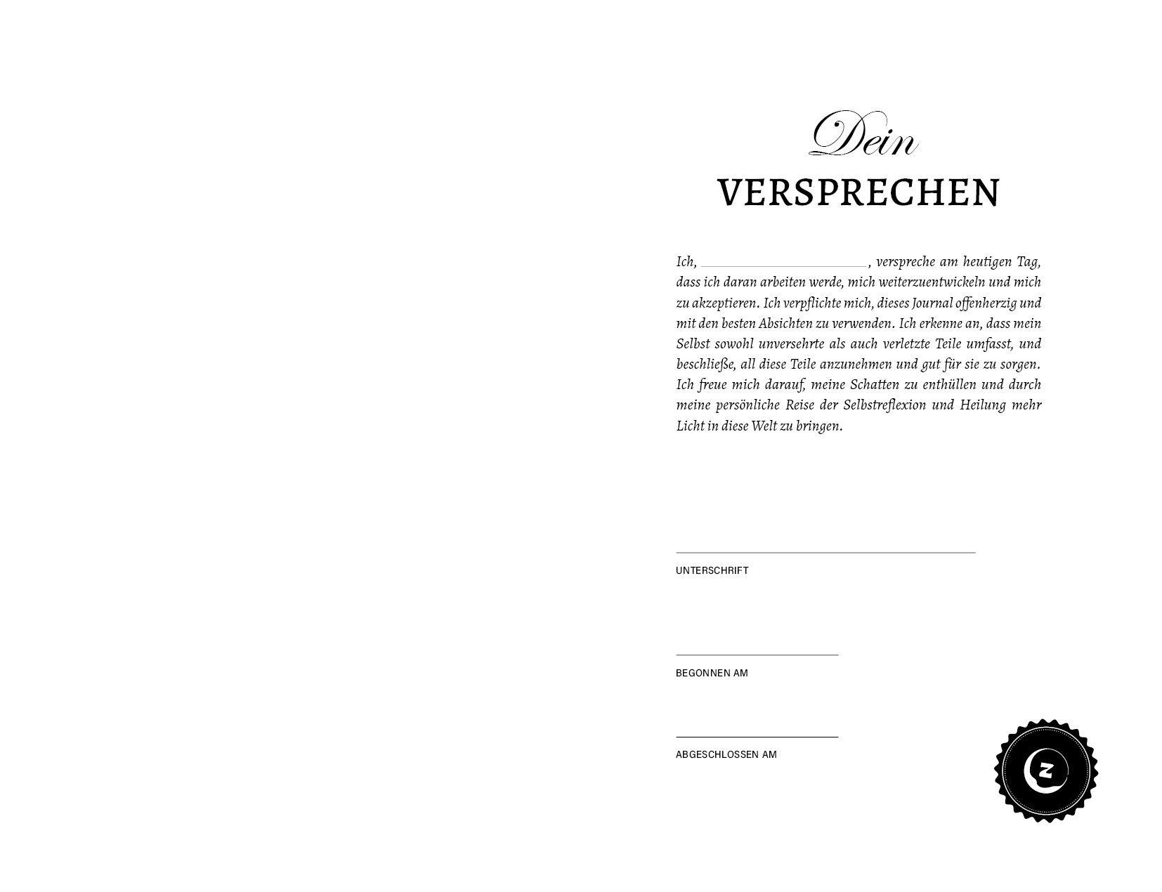 Beispielinhalt (Bild) Das Shadow Work Journal