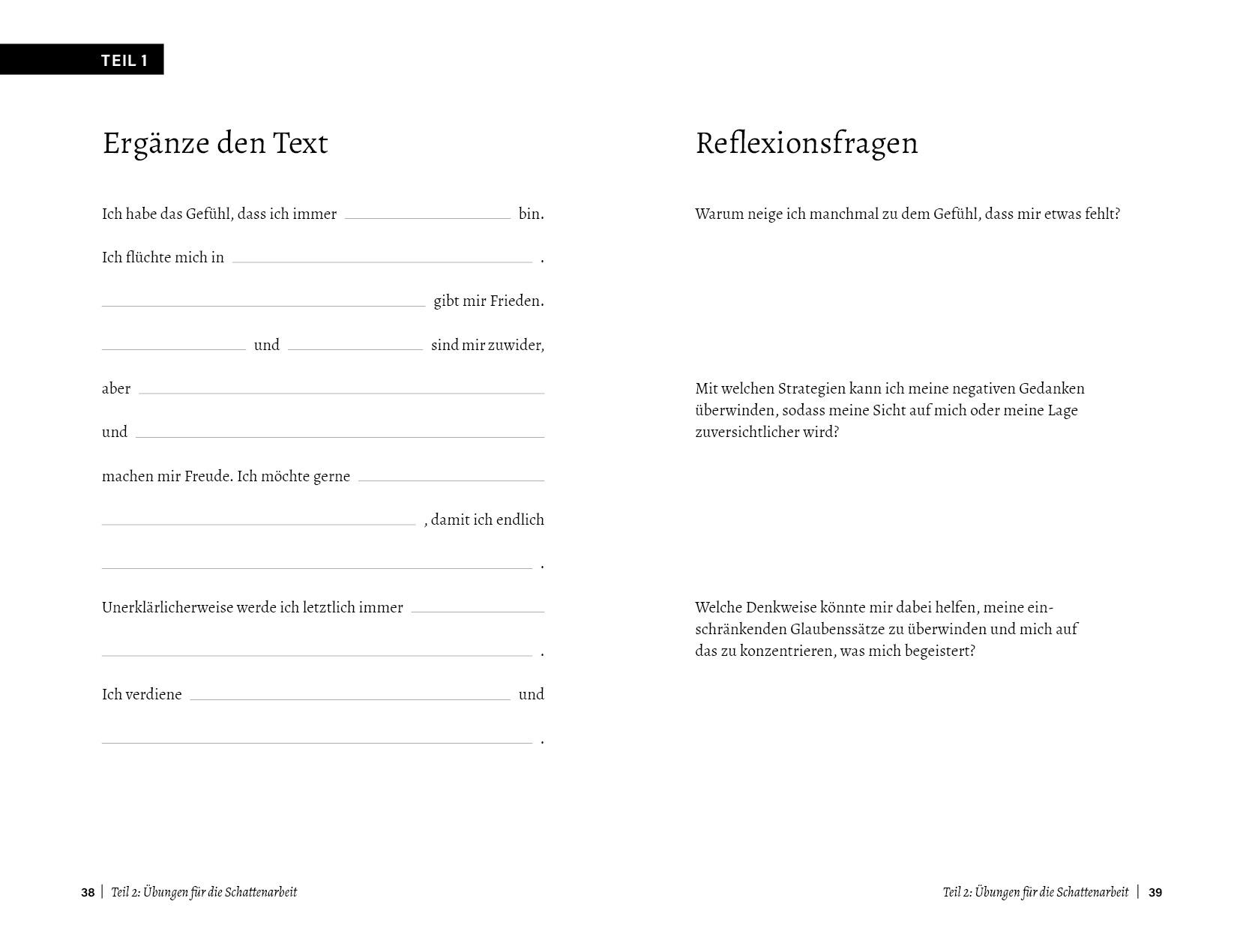 Beispielinhalt (Bild) Das Shadow Work Journal