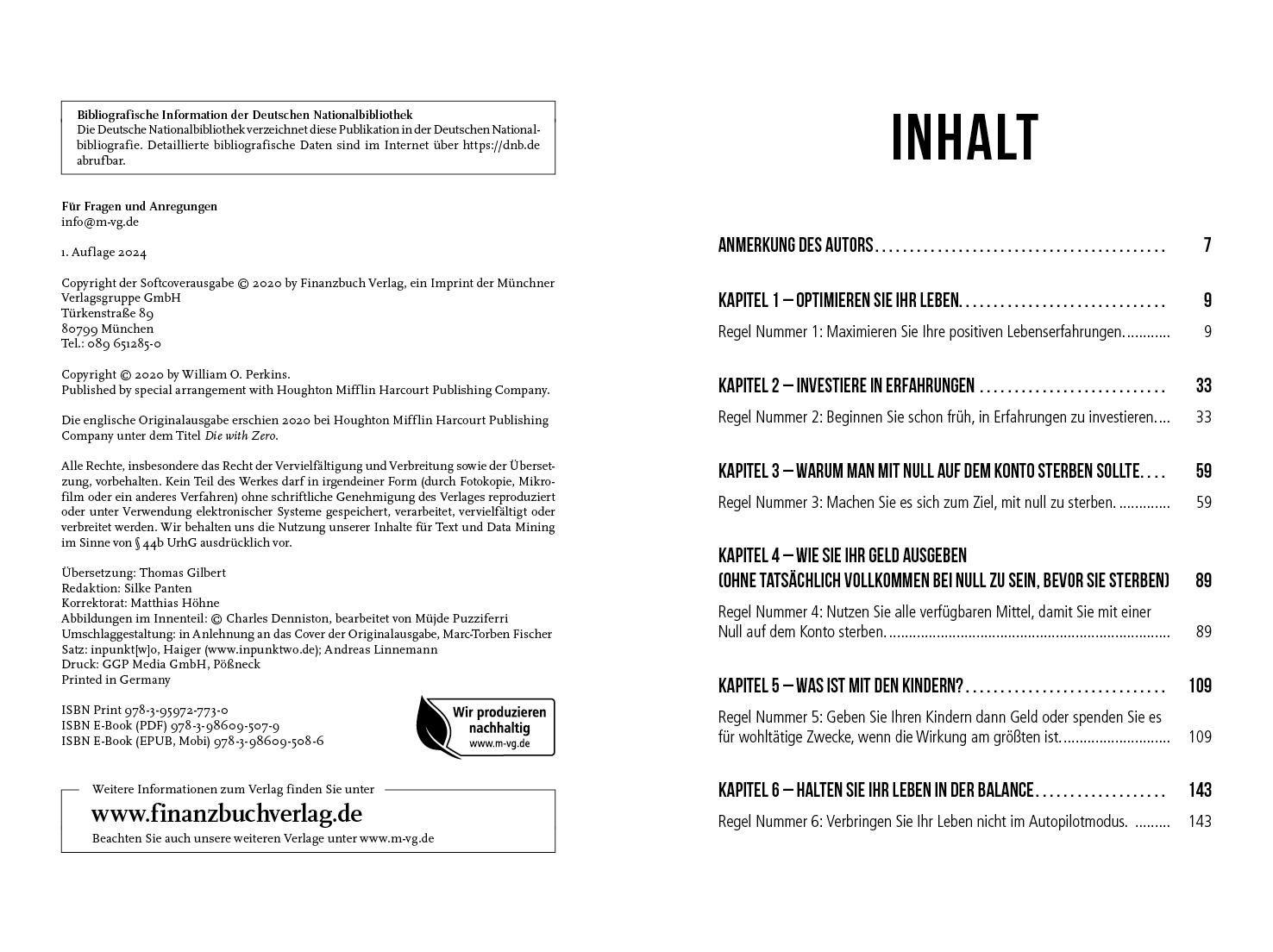 Beispielinhalt (Bild) Die with zero