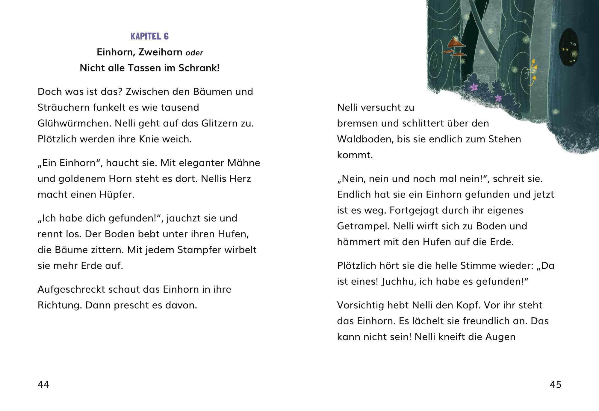 Beispielinhalt (Bild) Nelli Nashorn. Nur Einhörner im Kopf