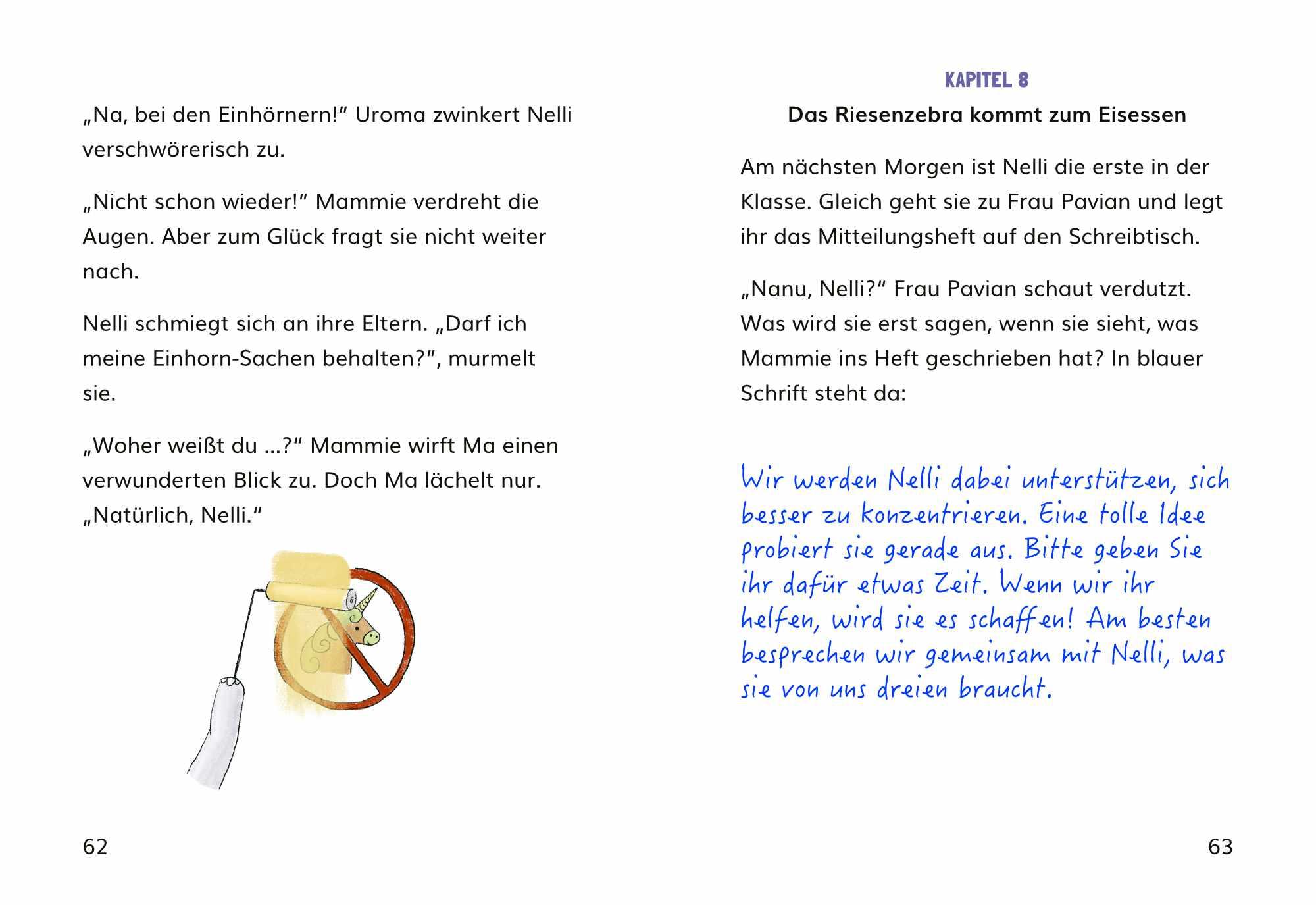 Beispielinhalt (Bild) Nelli Nashorn. Nur Einhörner im Kopf