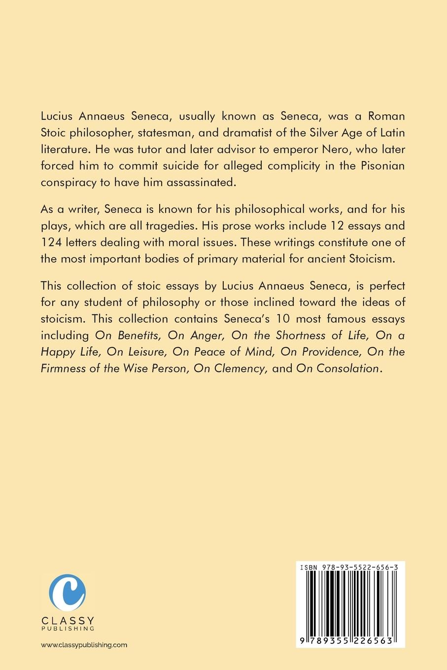 Rückseitencover Lucius Annaeus Seneca Stoicism Collection