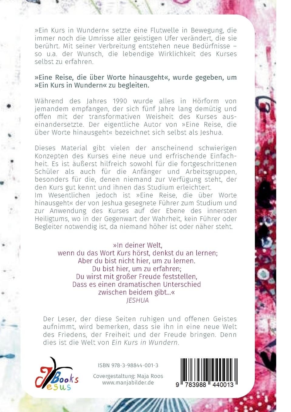 Rückseitencover Eine Reise, die über Worte hinausgeht