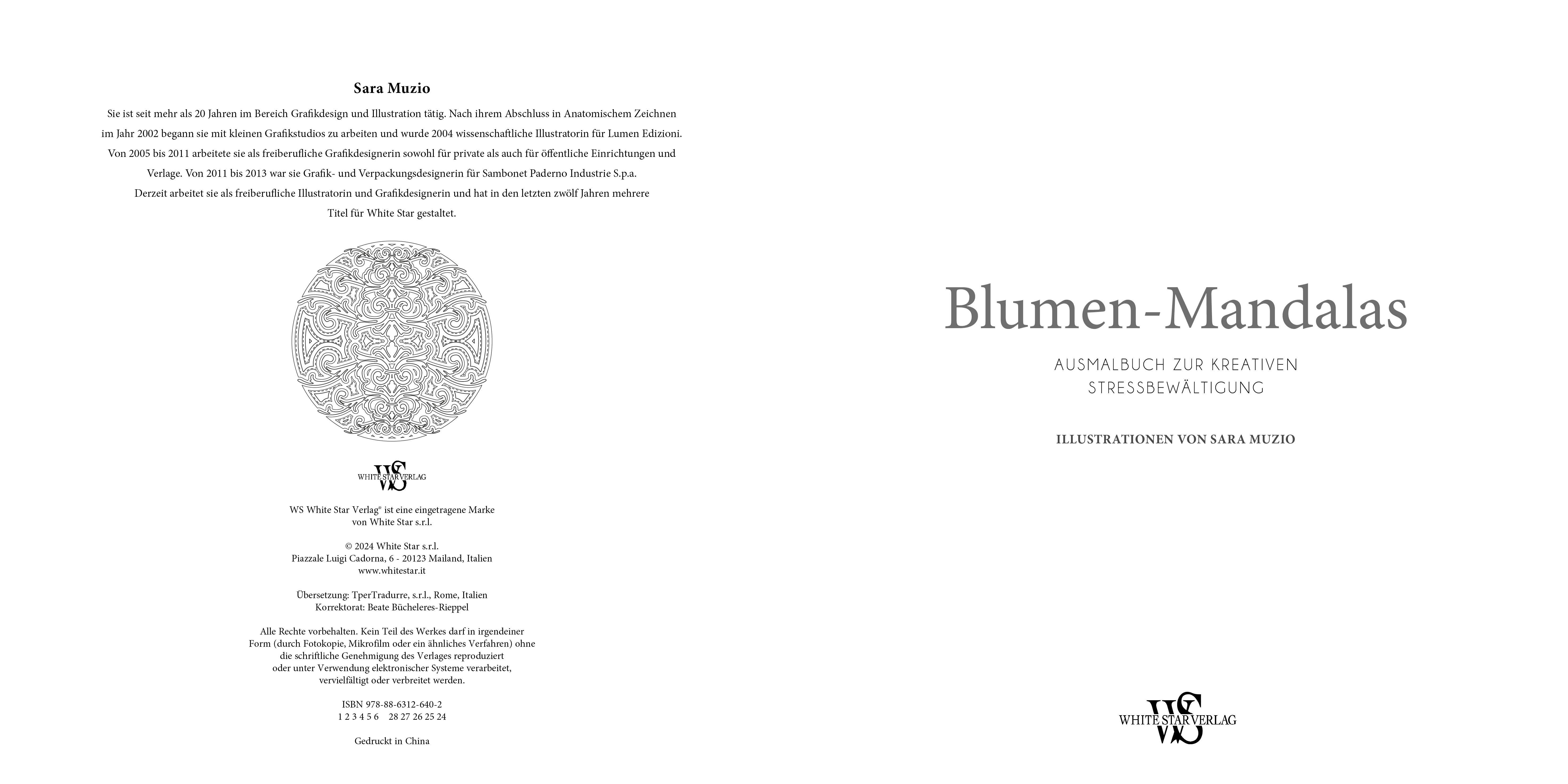 Beispielinhalt (Bild) Blumen-Mandalas (Ausmalbuch zur kreativen Stressbewältigung)