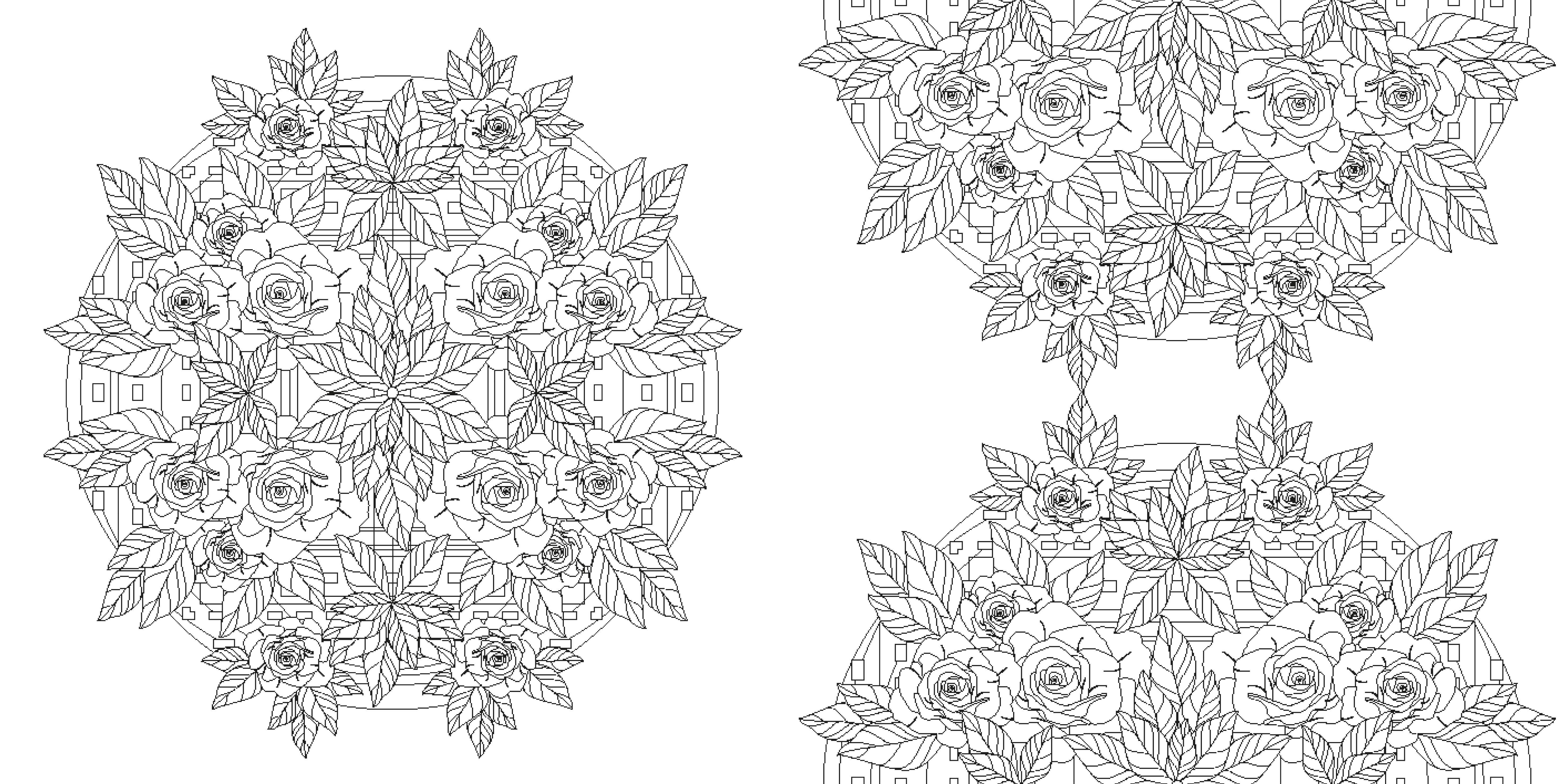 Beispielinhalt (Bild) Blumen-Mandalas (Ausmalbuch zur kreativen Stressbewältigung)