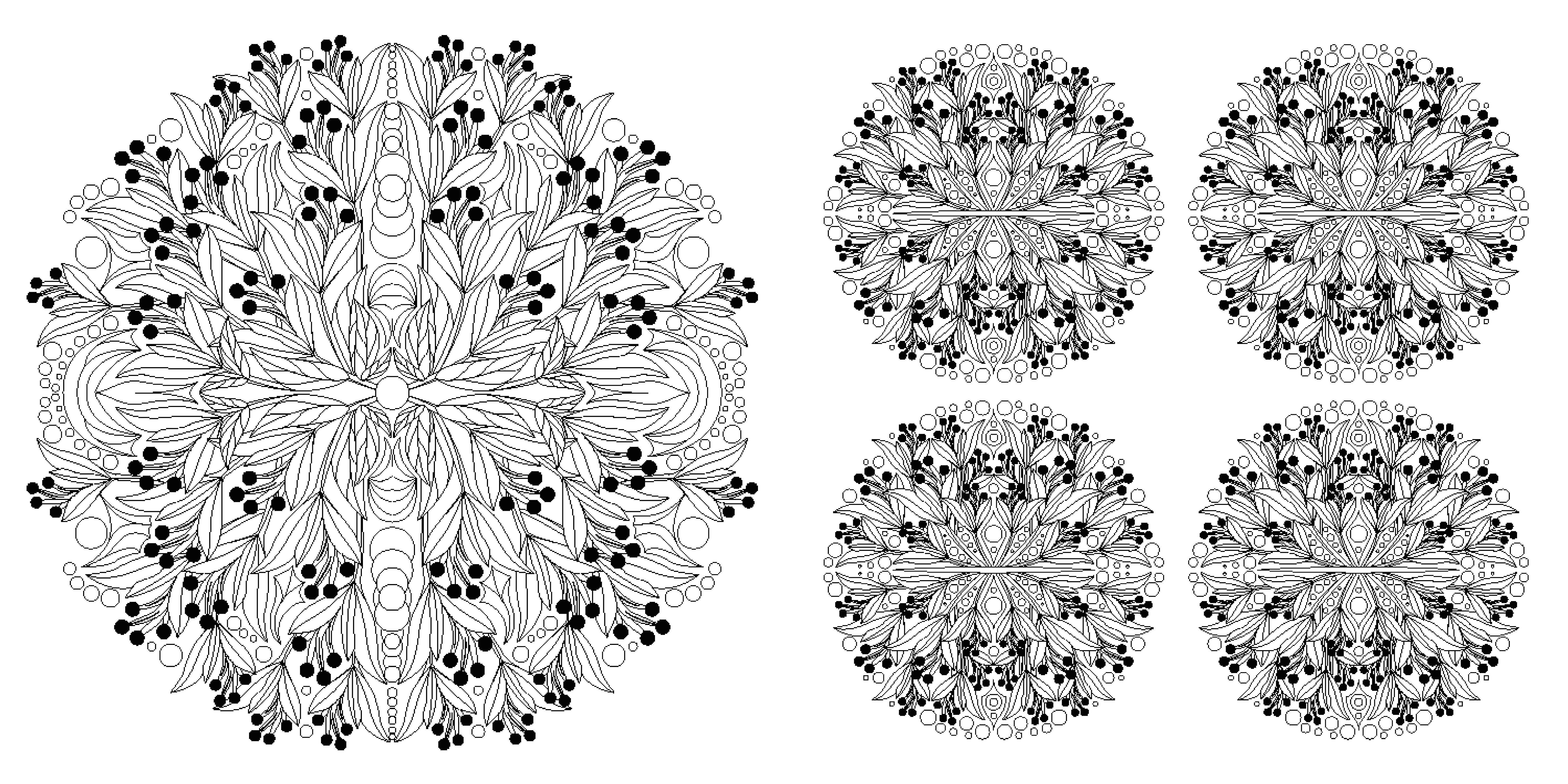Beispielinhalt (Bild) Blumen-Mandalas (Ausmalbuch zur kreativen Stressbewältigung)