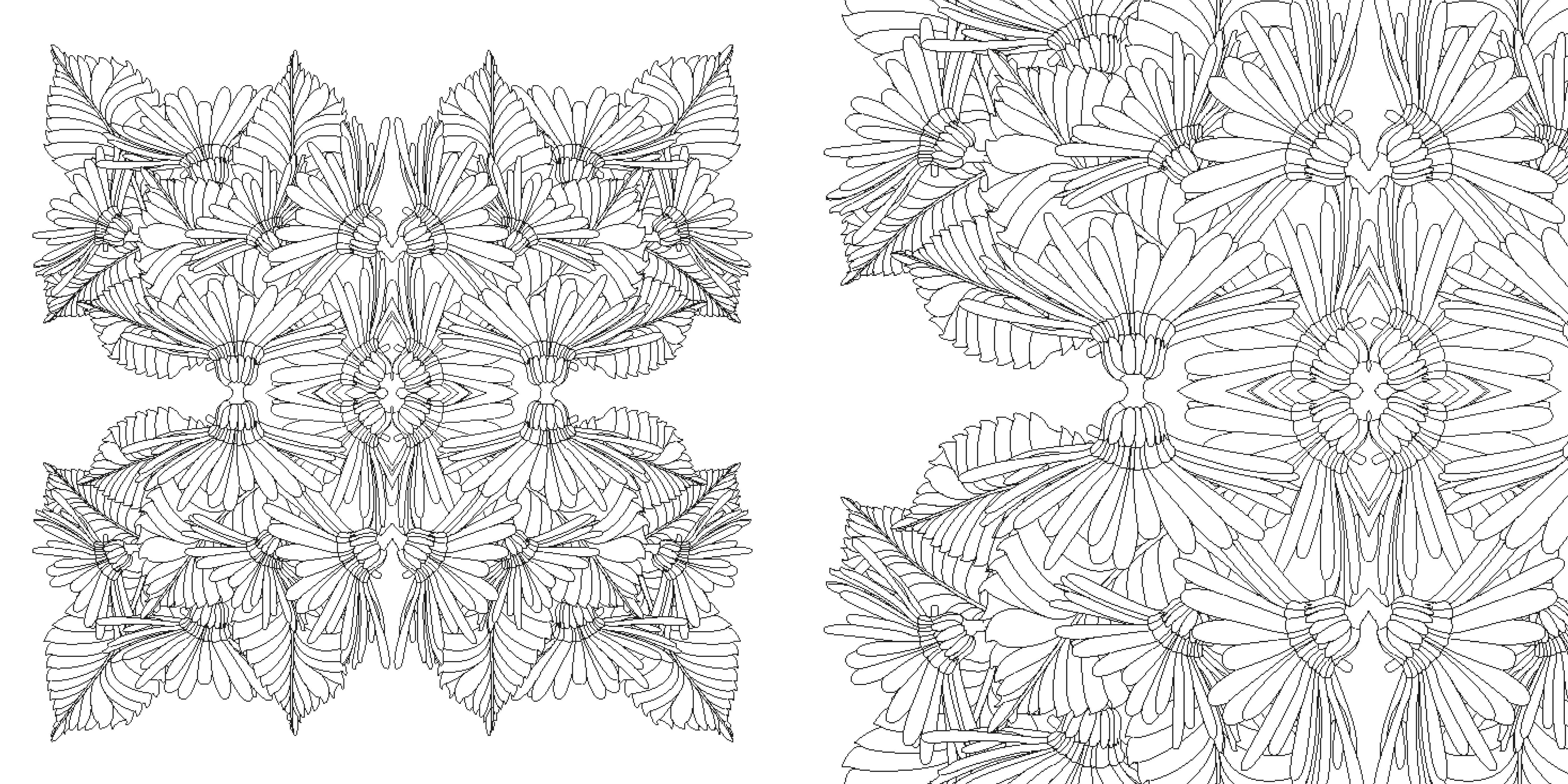 Beispielinhalt (Bild) Blumen-Mandalas (Ausmalbuch zur kreativen Stressbewältigung)