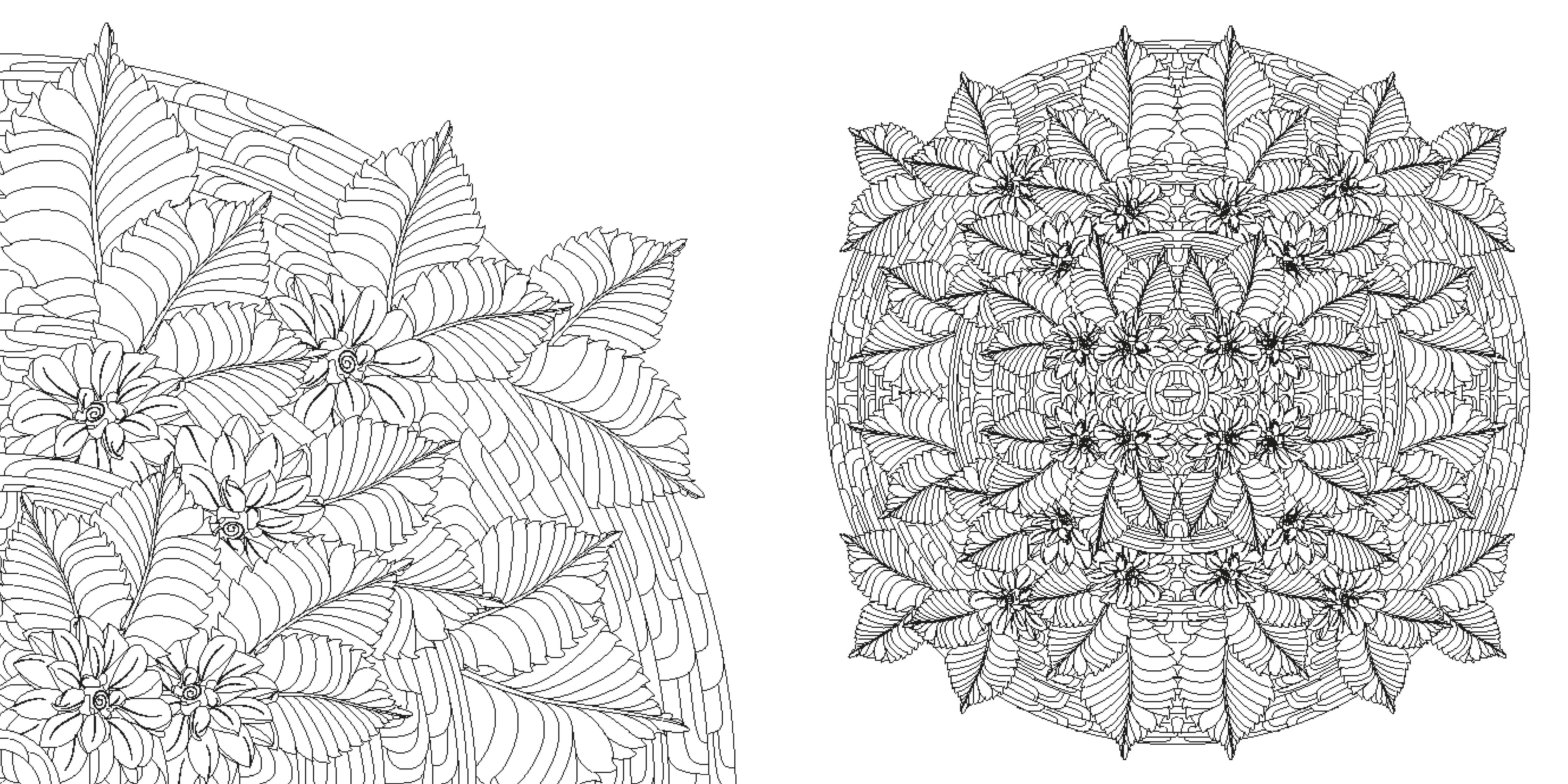 Beispielinhalt (Bild) Blumen-Mandalas (Ausmalbuch zur kreativen Stressbewältigung)
