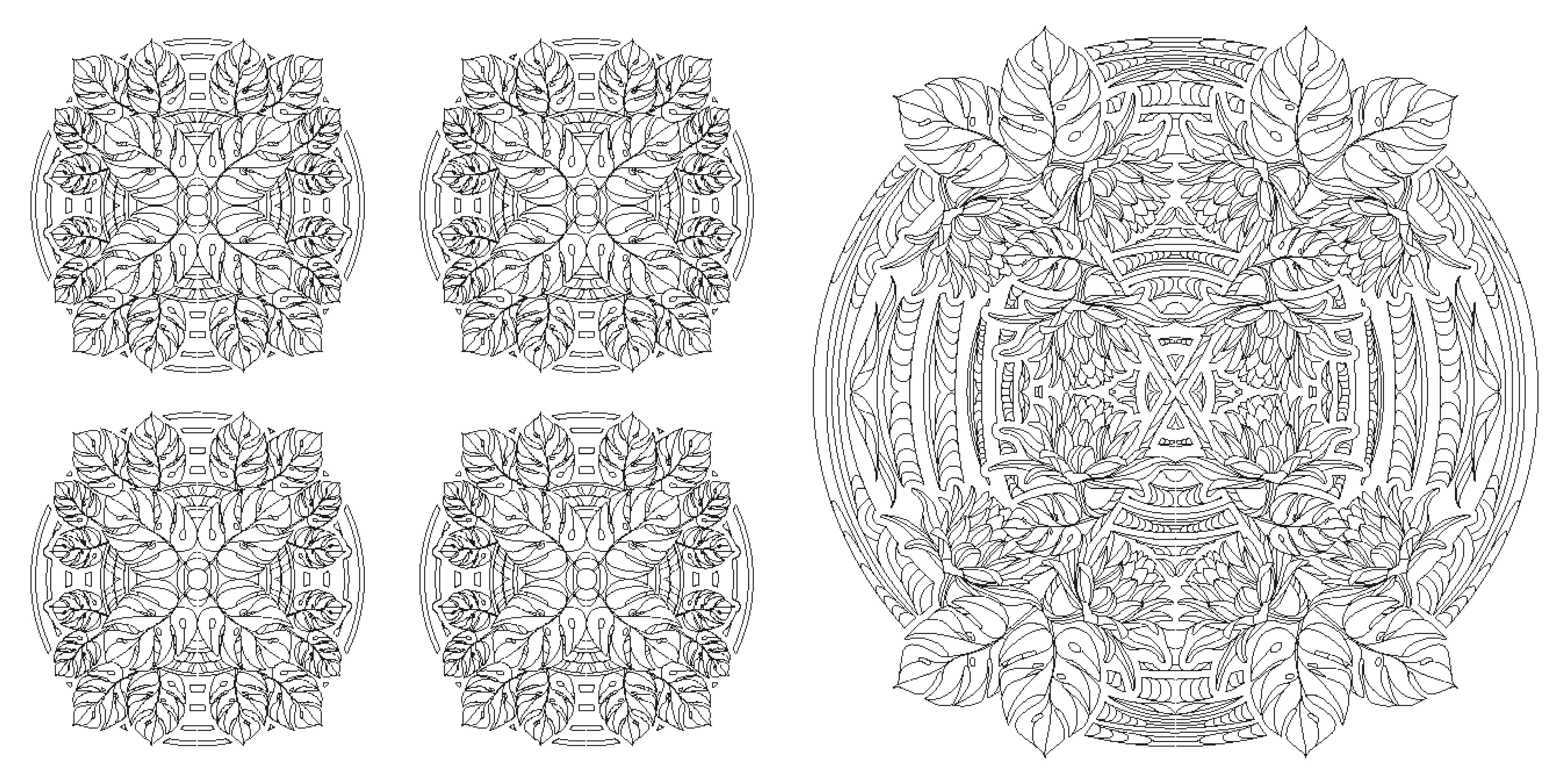 Beispielinhalt (Bild) Blumen-Mandalas (Ausmalbuch zur kreativen Stressbewältigung)
