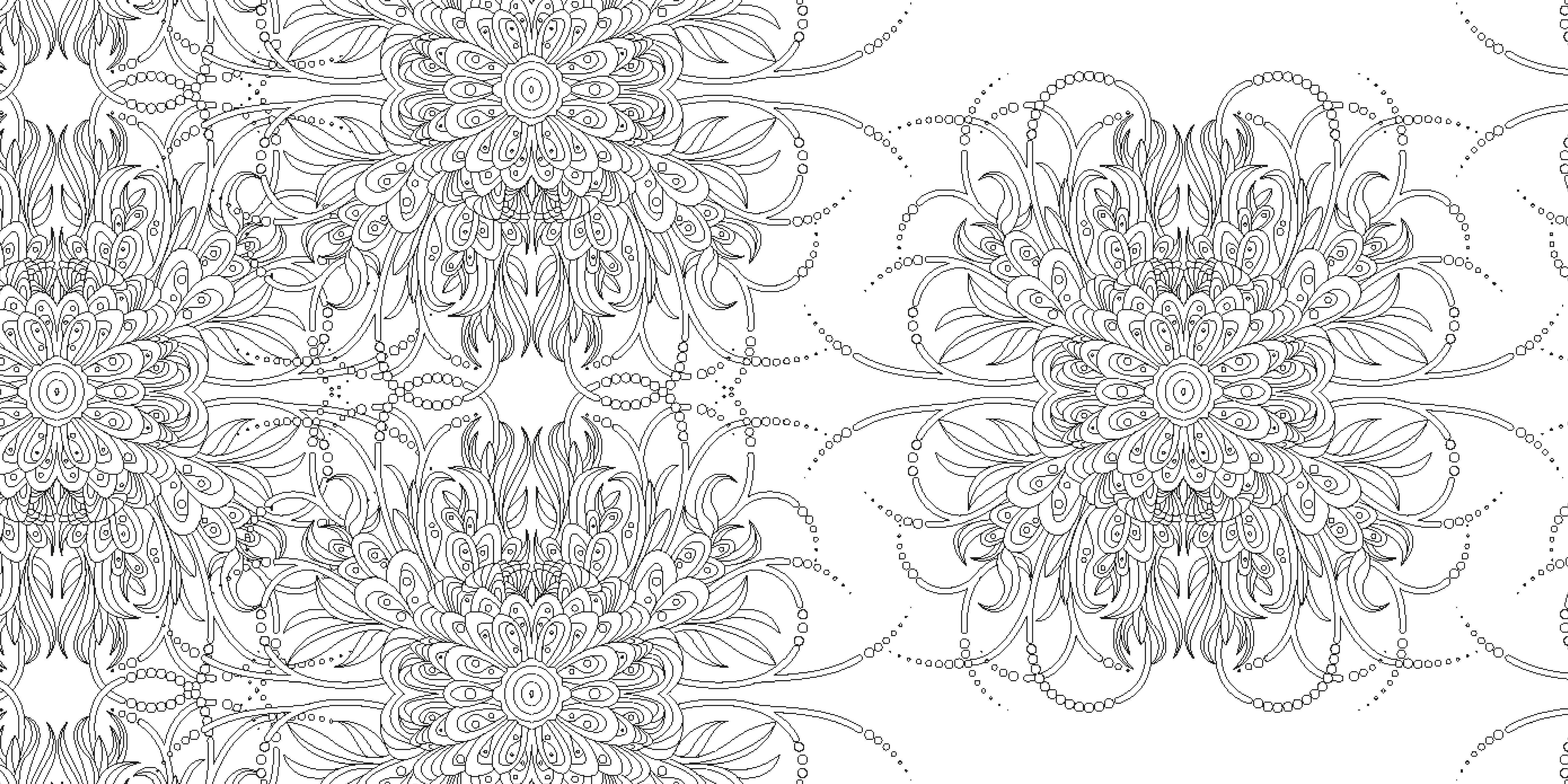 Beispielinhalt (Bild) Blumen-Mandalas (Ausmalbuch zur kreativen Stressbewältigung)