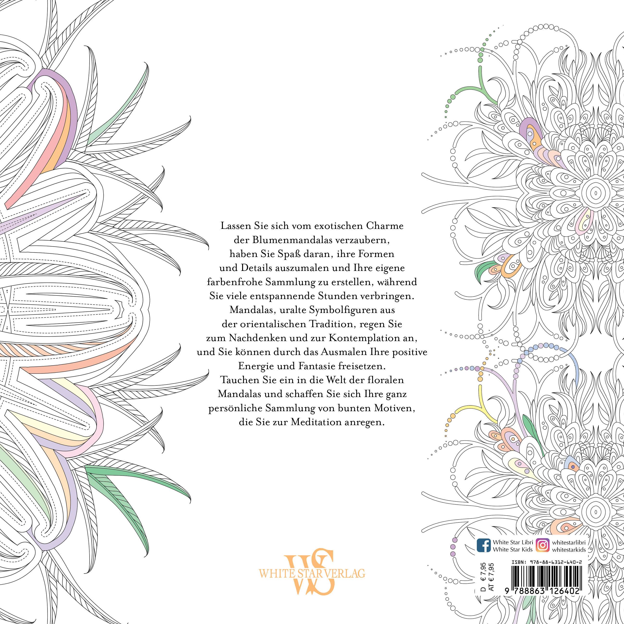 Rückseitencover Blumen-Mandalas (Ausmalbuch zur kreativen Stressbewältigung)