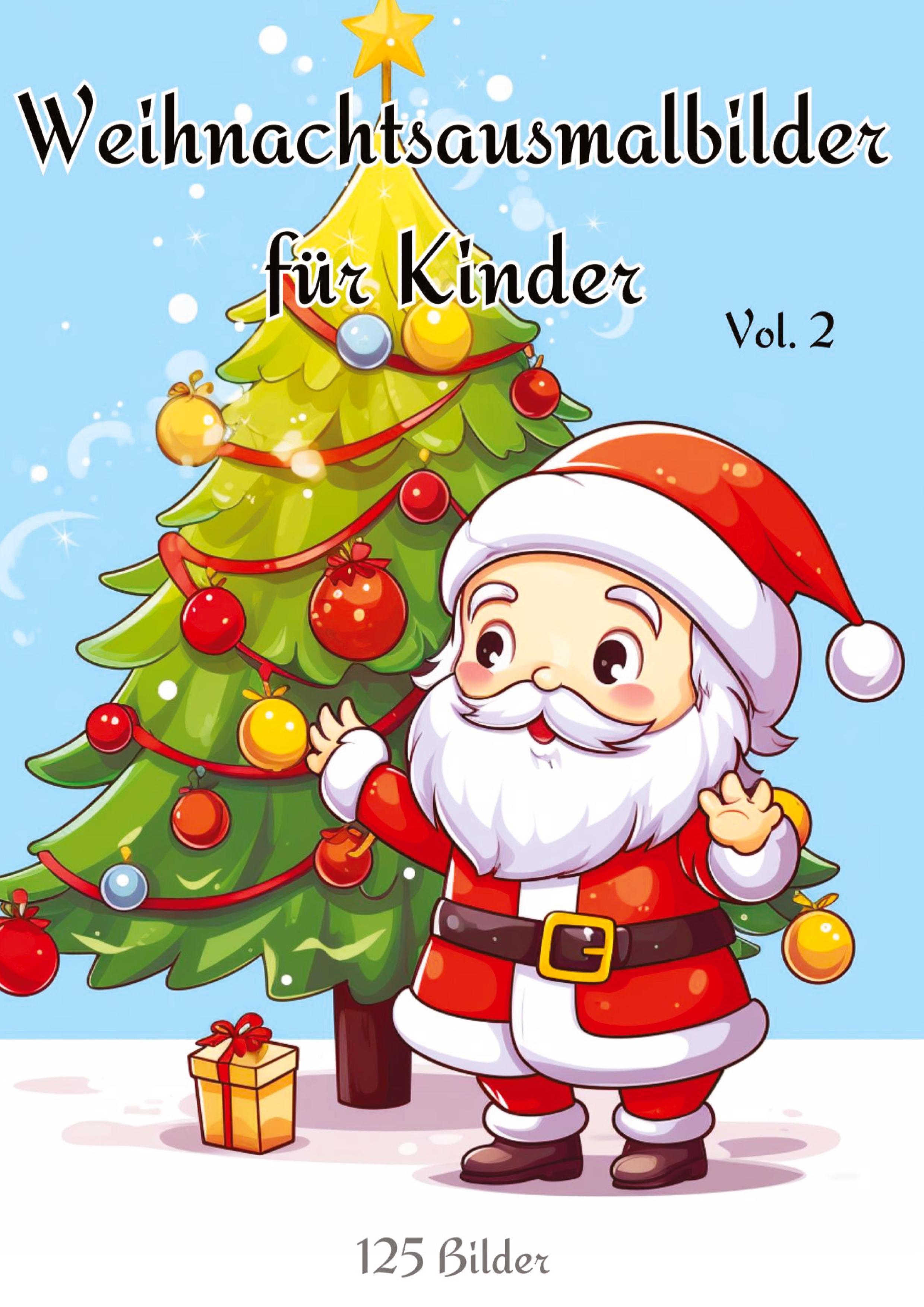 Vorderes Coverbild Christmas Coloring Pages For Kids Volume 2