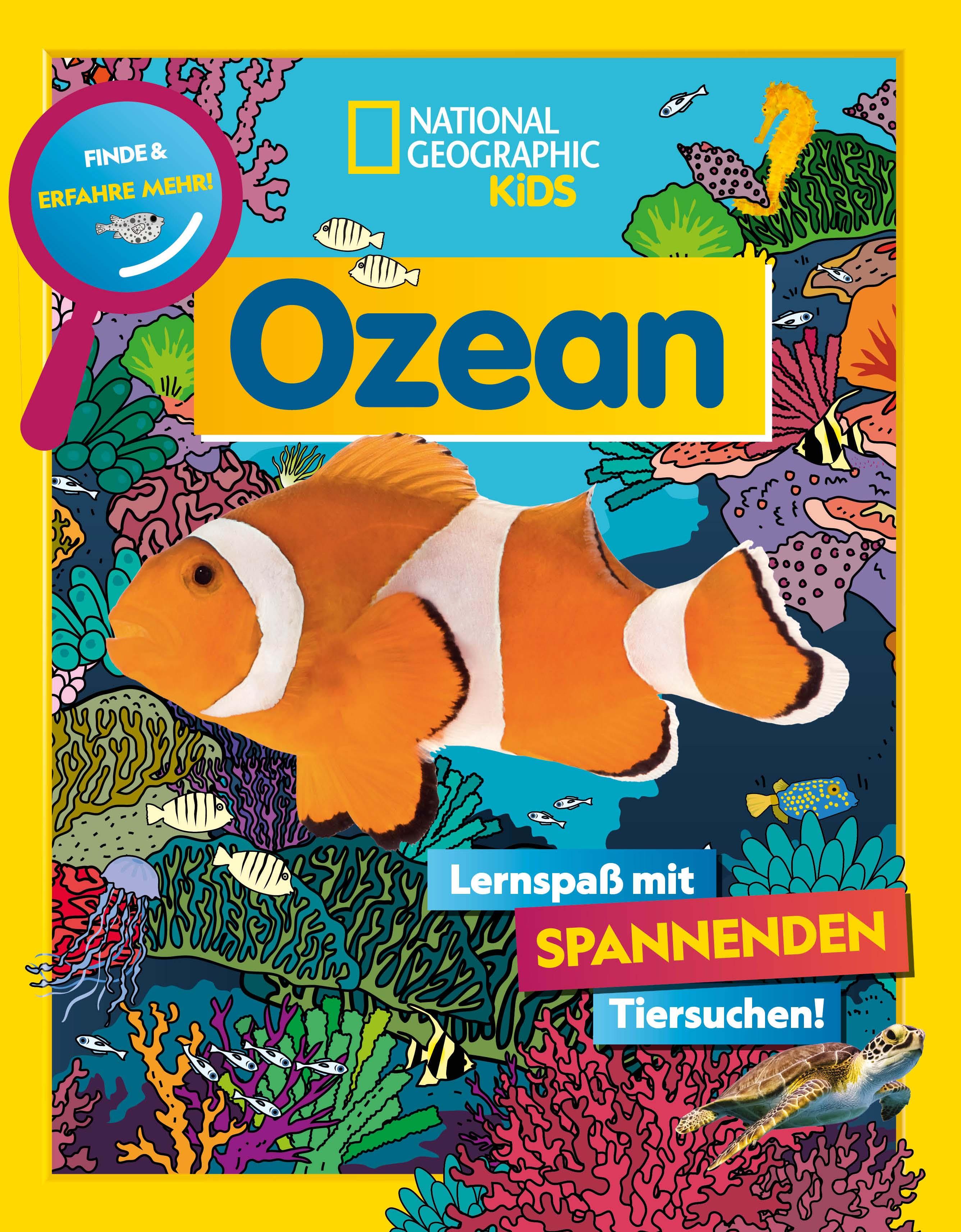 Vorderes Coverbild Ozean. Lernspaß mit spannenden Tiersuchen! Entdecke mehr als 250 Meeresbewohner in ihren Lebensräumen