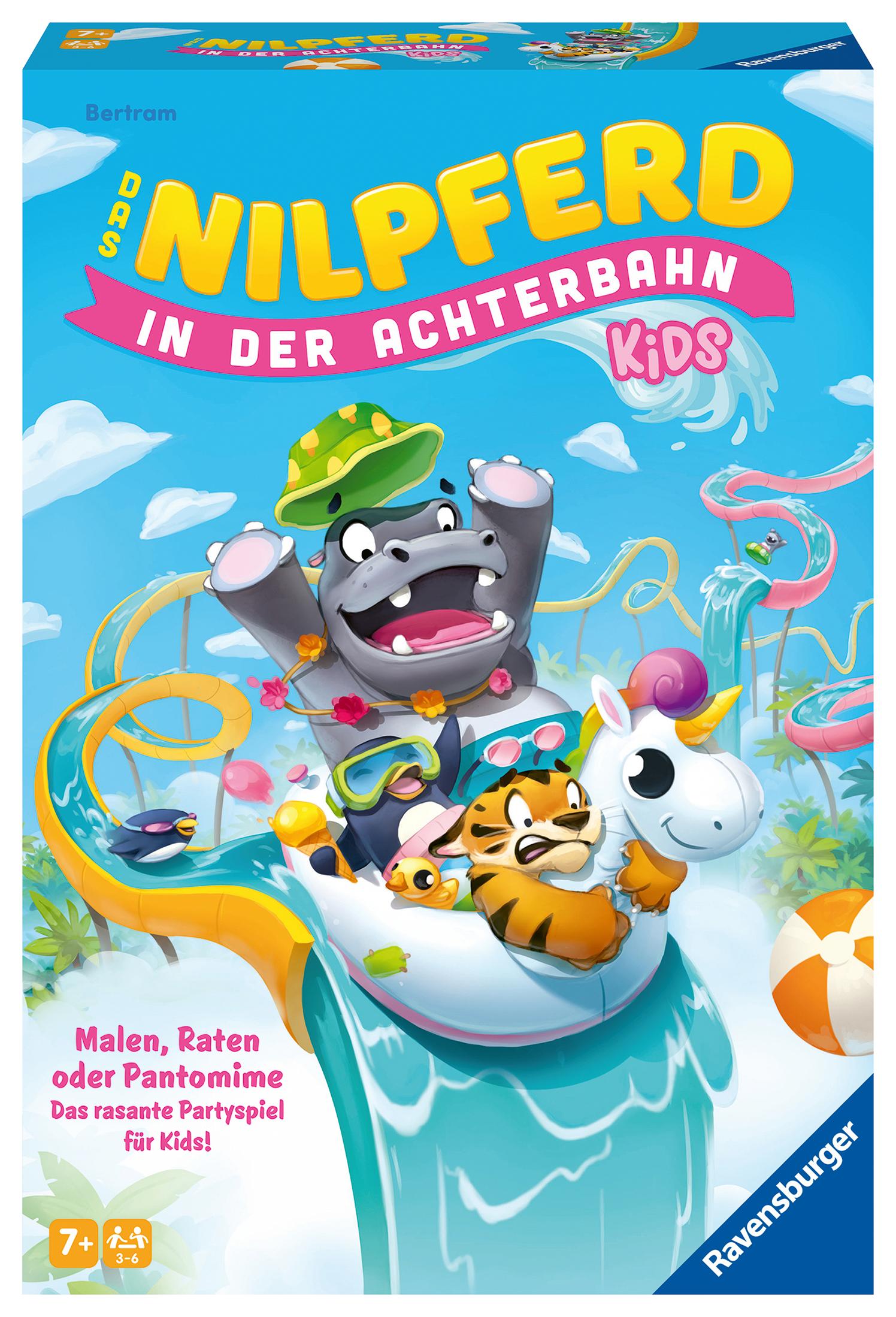 Vorderes Coverbild Ravensburger 22361 - Das Nilpferd in der Achterbahn Kids - Gesellschaftsspiel für Kinder und Familien ab 7 Jahren, für 3-6 Spieler - Partyspiel