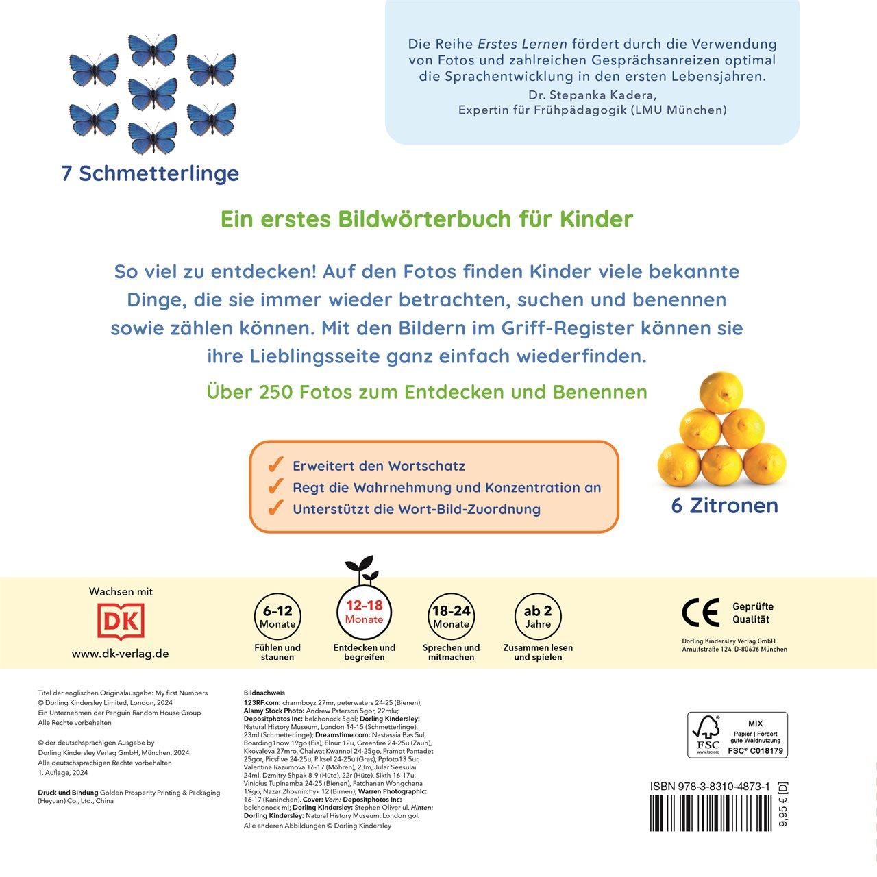 Rückseitencover Erstes Lernen. Zahlen