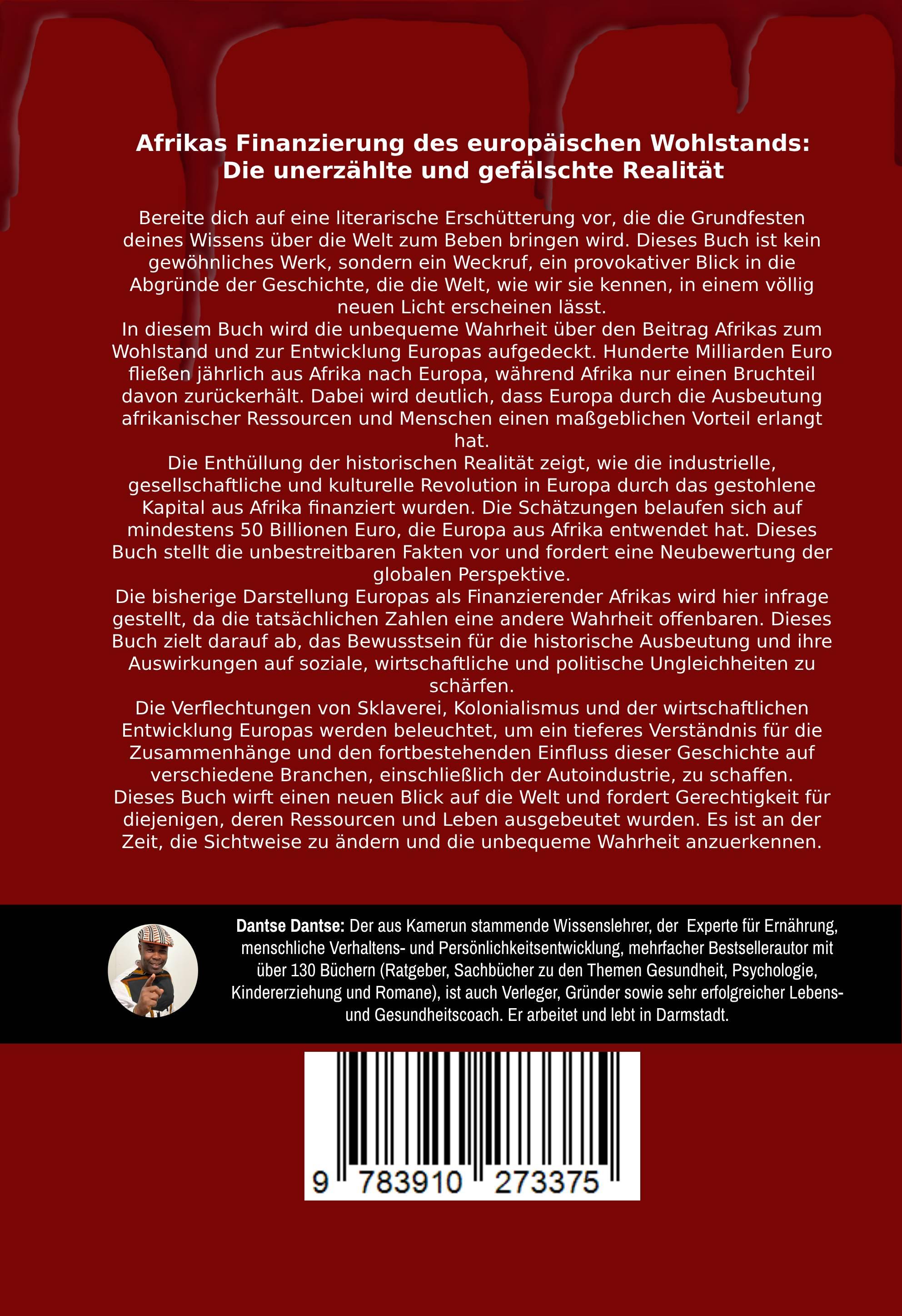 Rückseitencover Mit dem Blut der Schwarzen: Blut-Wohlstand des Westens - die unerzählten Geschichten