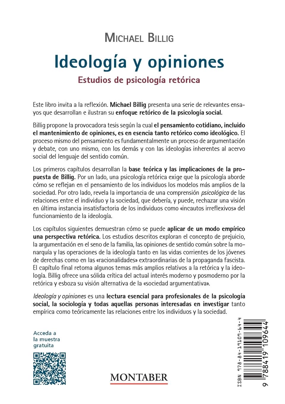 Rückseitencover Ideología y opiniones
