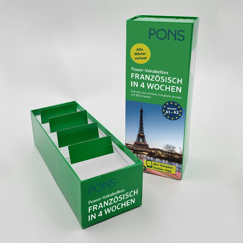 Beispielinhalt (Bild) PONS Power-Vokabelbox Französisch in 4 Wochen