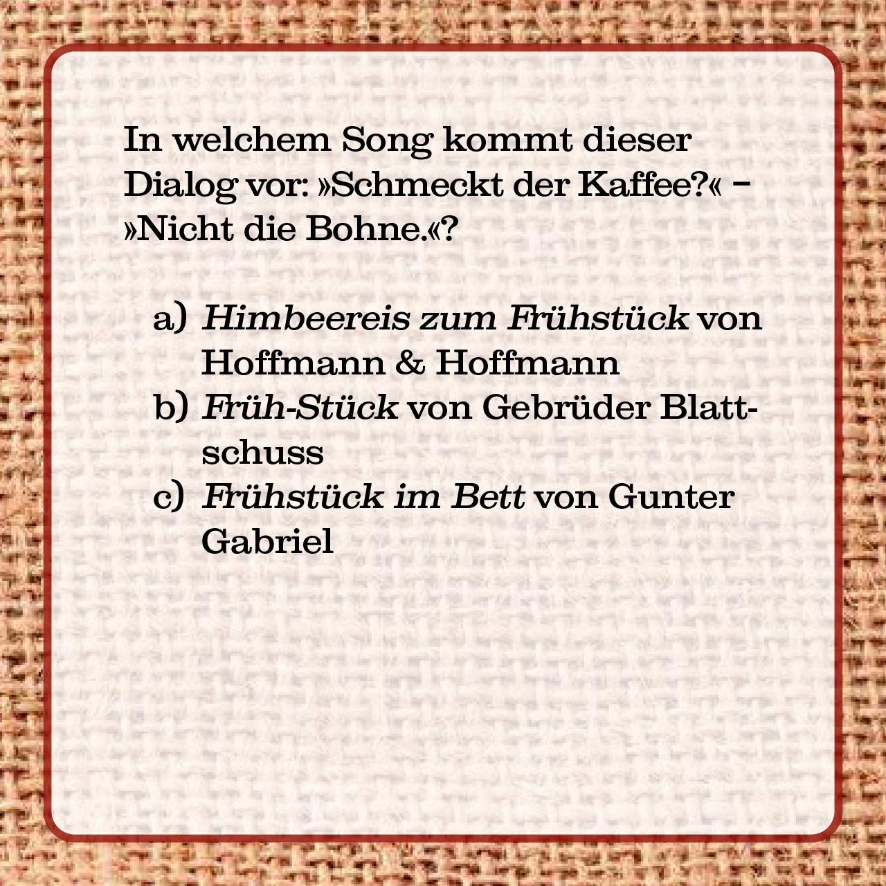 Beispielinhalt (Bild) Das Kaffee-Quiz