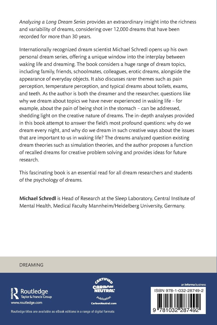 Rückseitencover Analyzing a Long Dream Series