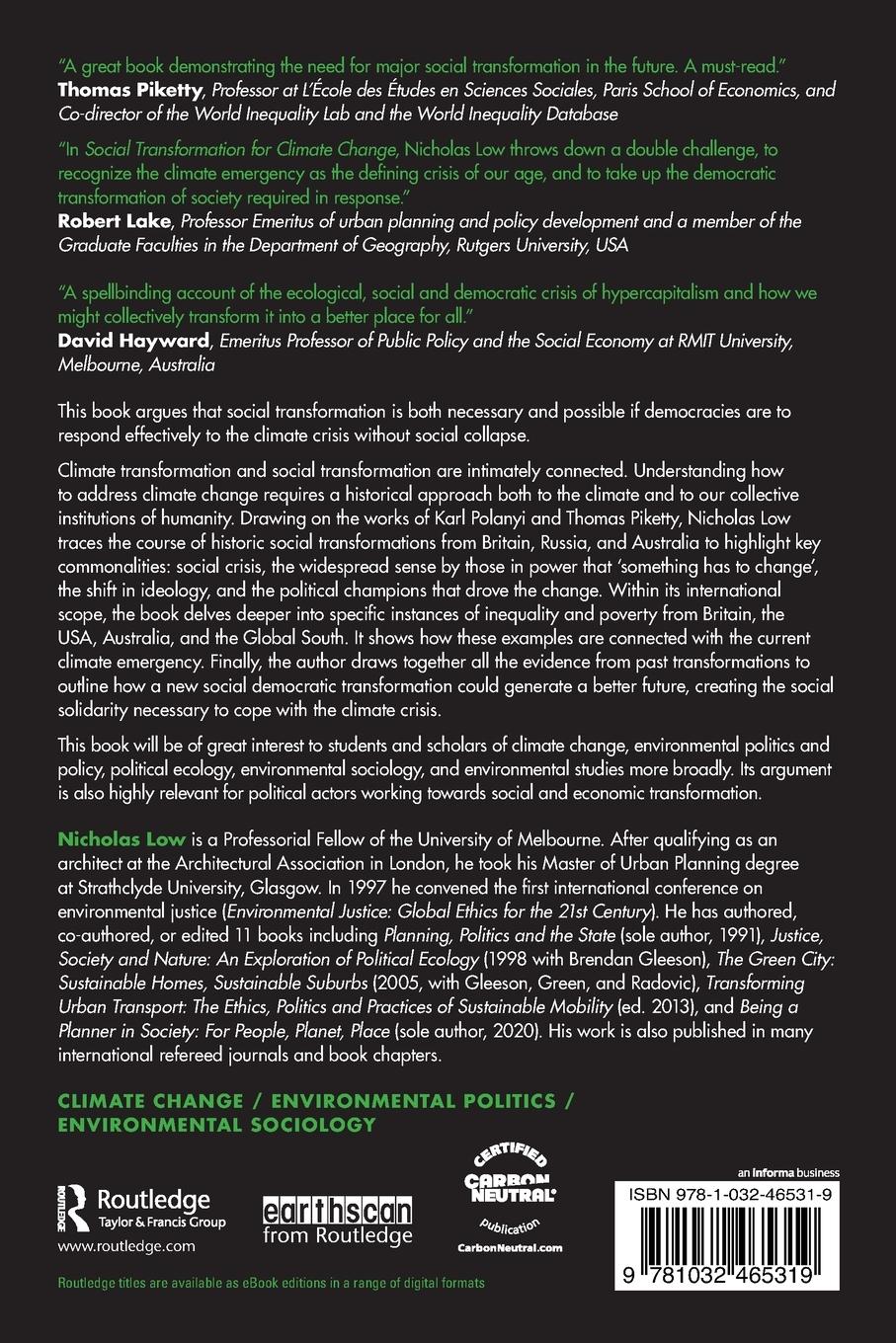 Rückseitencover Social Transformation for Climate Change