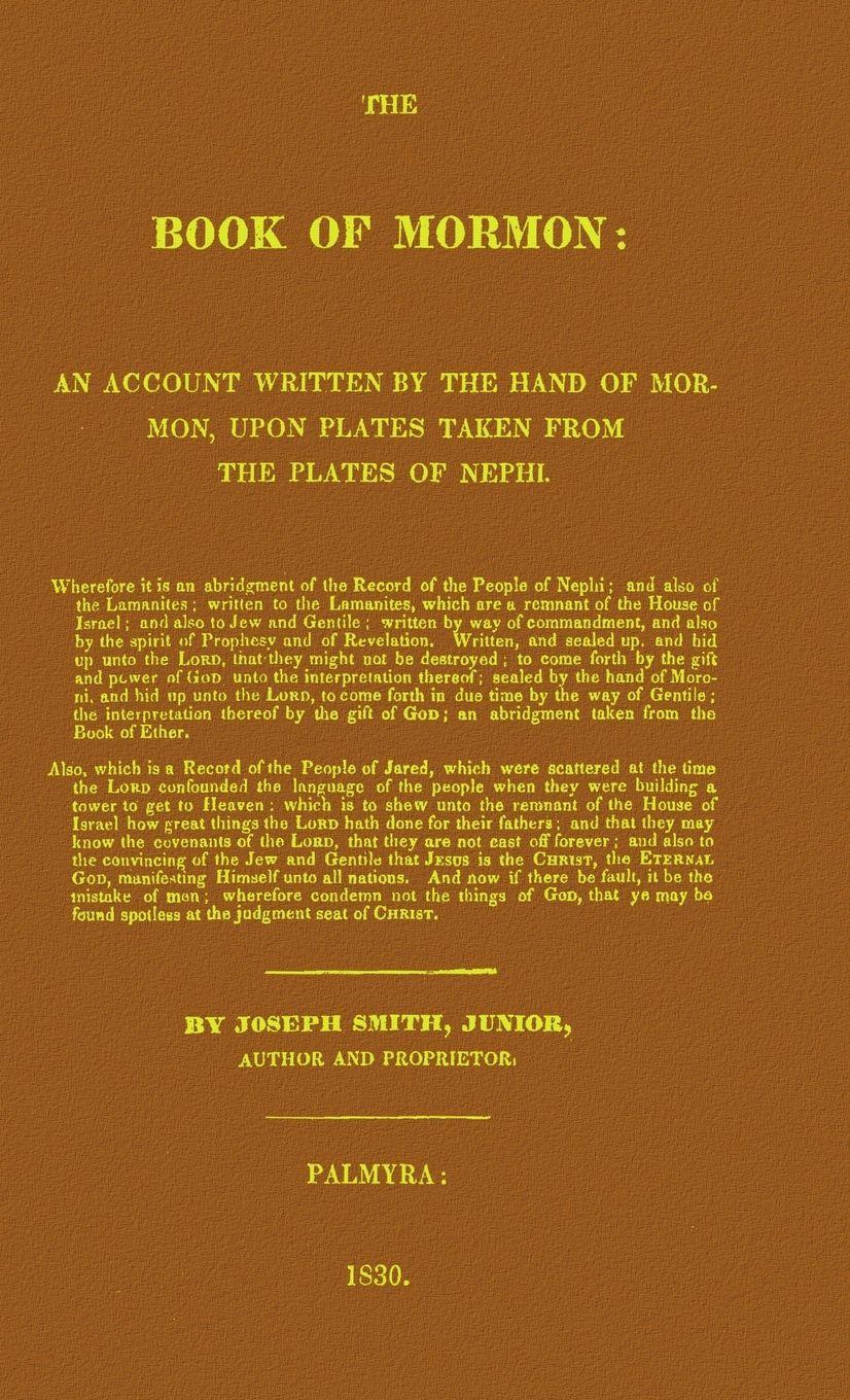 Vorderes Coverbild Book of Mormon 1830 Replica