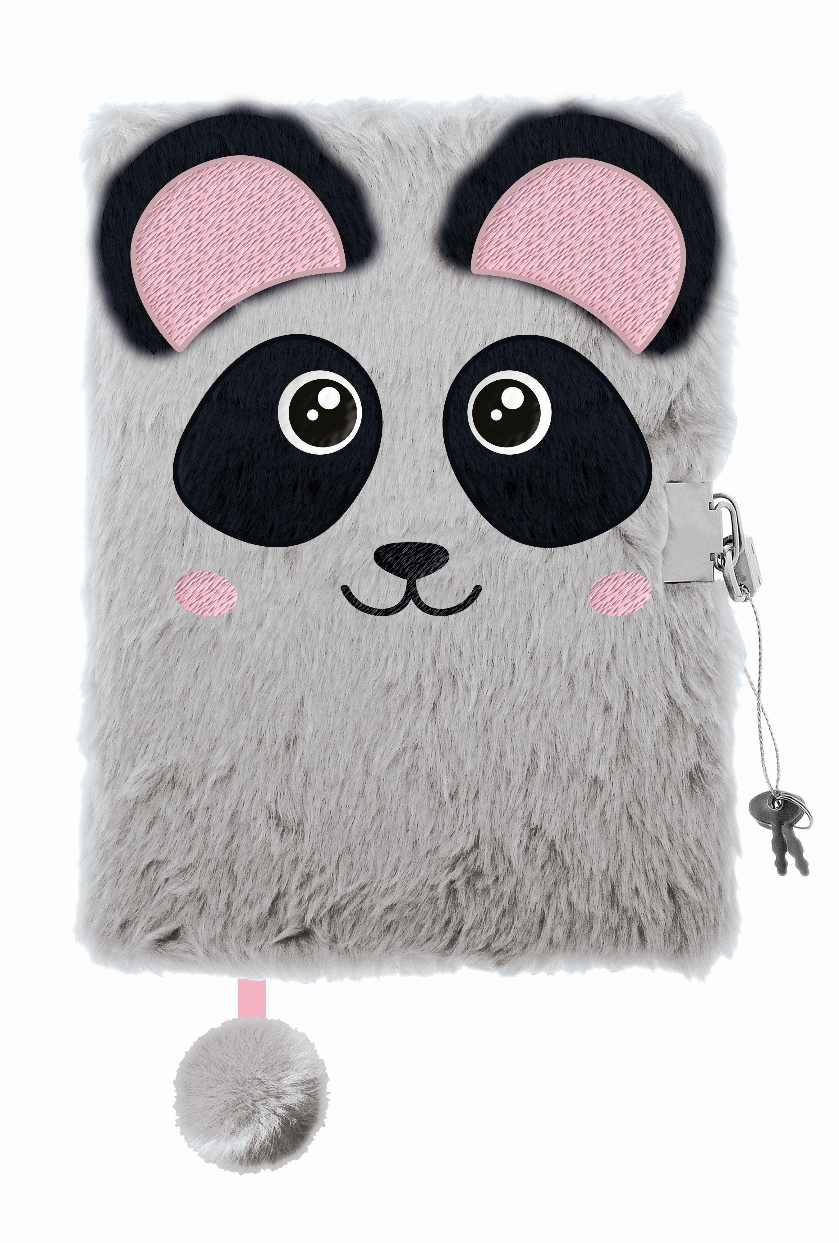 Vorderes Coverbild Tagebuch Plüsch Premium PANDA, DIN A 5