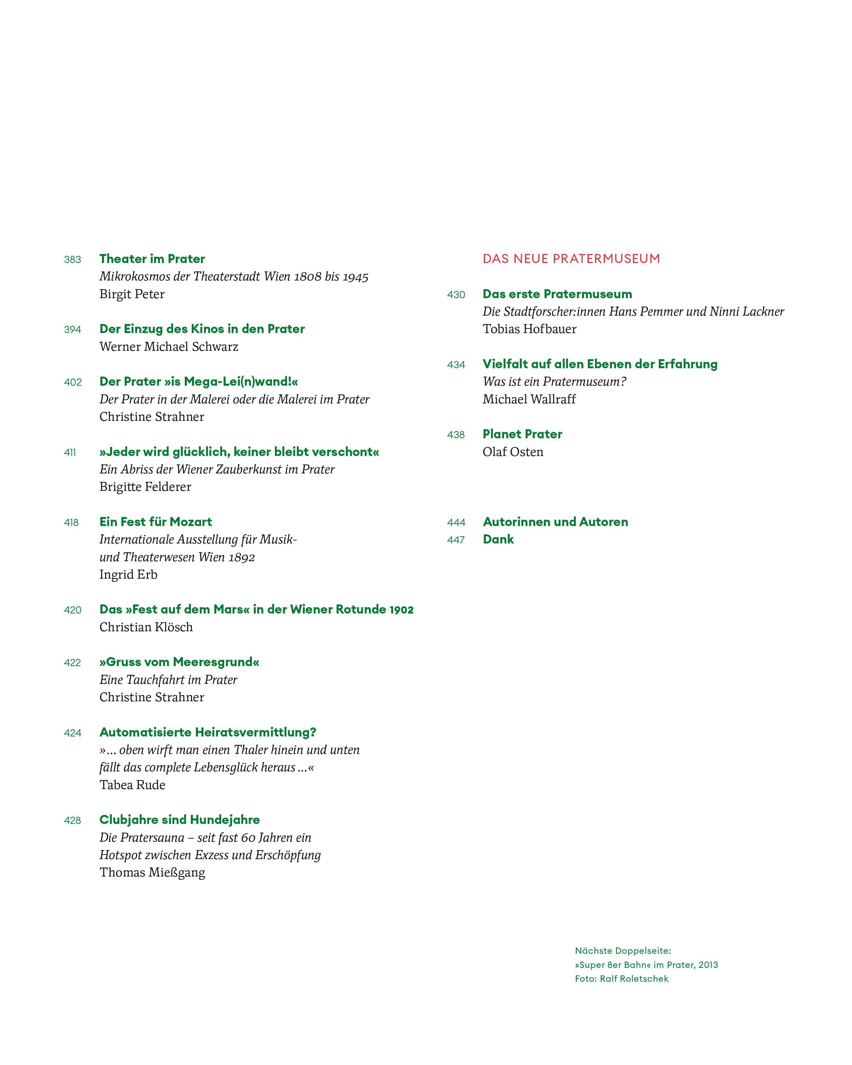 Beispielinhalt (Bild) Der Wiener Prater. Labor der Moderne