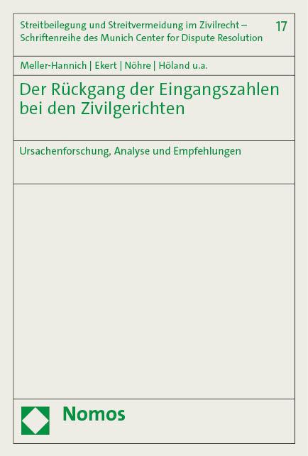 Vorderes Coverbild Der Rückgang der Eingangszahlen bei den Zivilgerichten