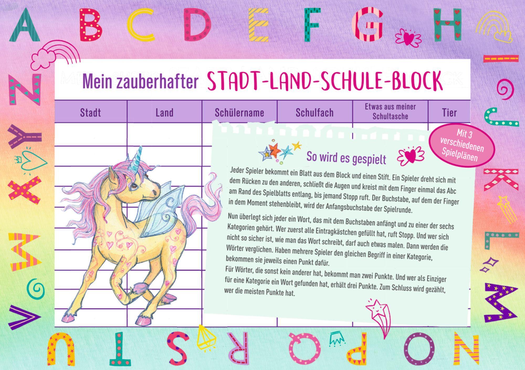 Beispielinhalt (Bild) Meine superschlaue Einhorn Schulstart-Box (Einhorn-Paradies)