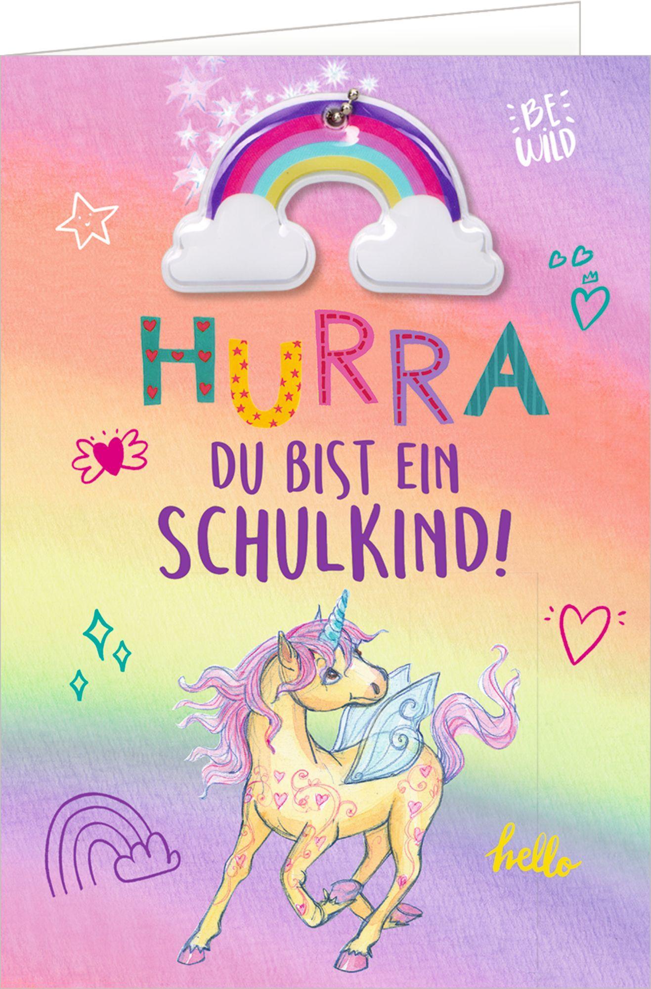 Vorderes Coverbild Grußkarte - Hurra, du bist ein Schulkind!
