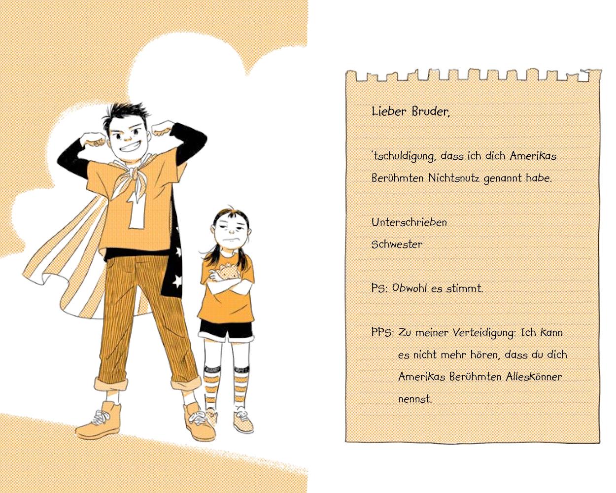 Beispielinhalt (Bild) Lieber Bruder, tut mir (gar nicht) leid ...