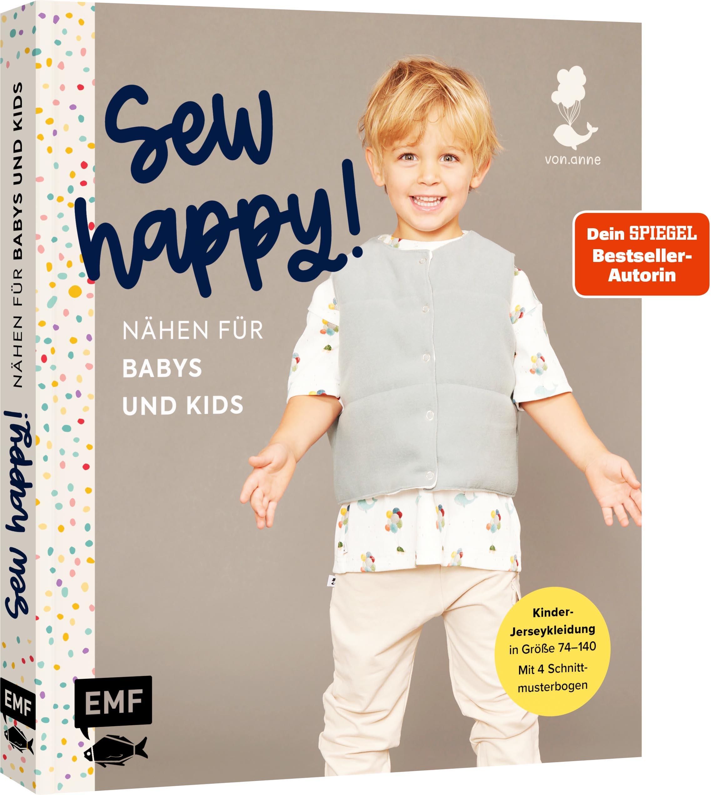 Vorderes Coverbild Sew happy! - Nähen für Babys und Kids mit @von.anne