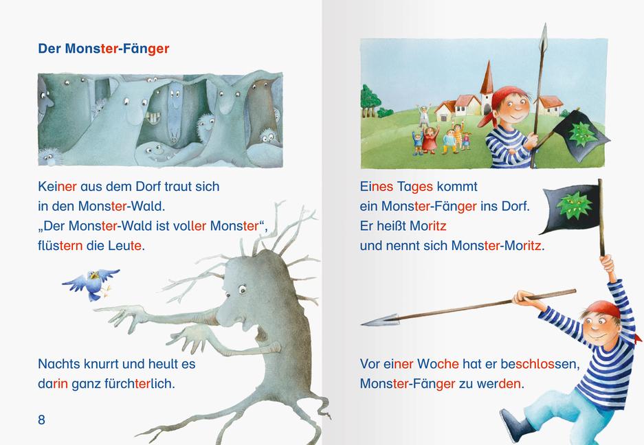 Beispielinhalt (Bild) Leserabe mit Mildenberger Silbenmethode - Monstergeschichten