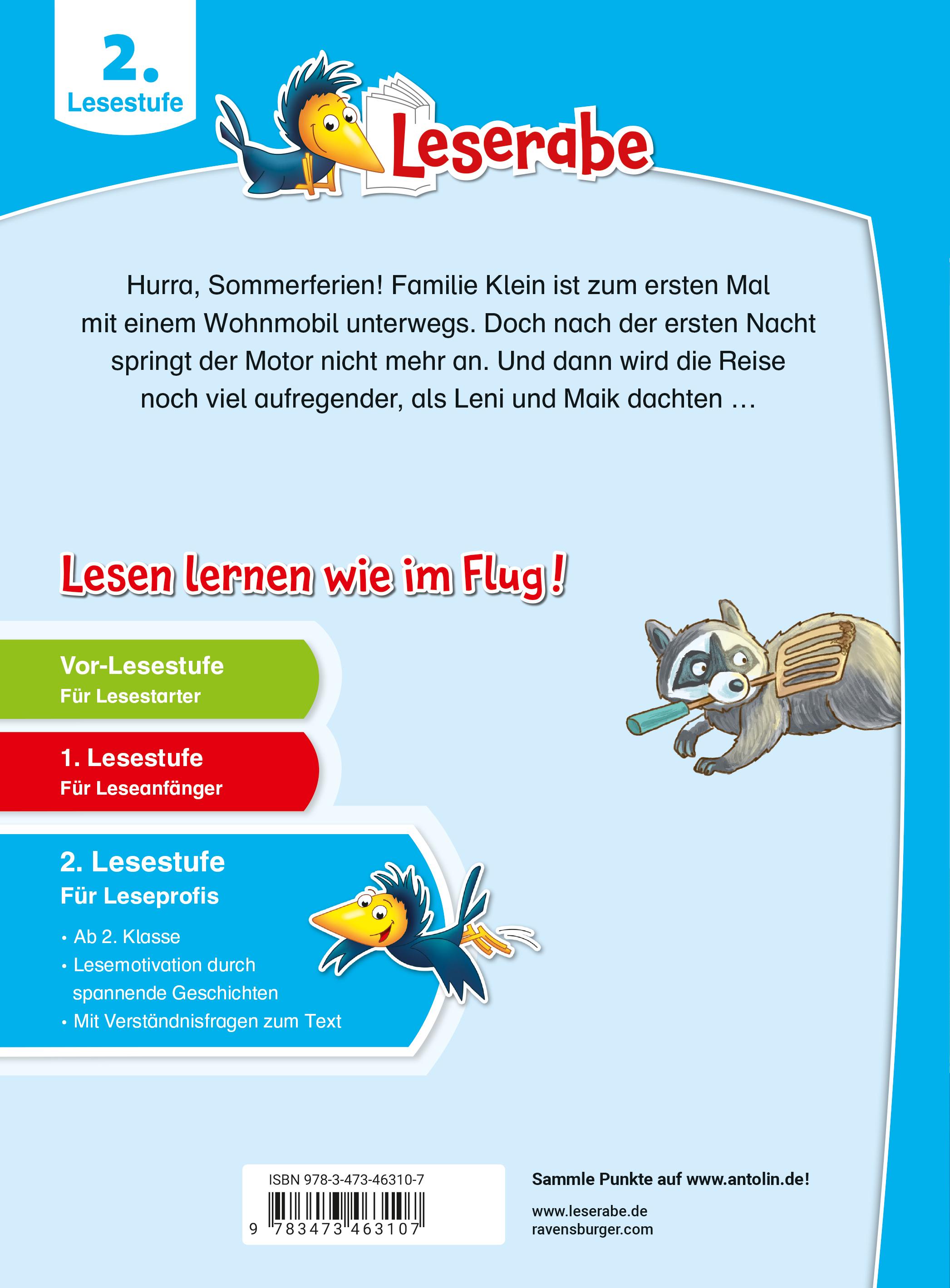 Rückseitencover Leserabe 2. Lesestufe - Unsere verrückten Camping-Ferien