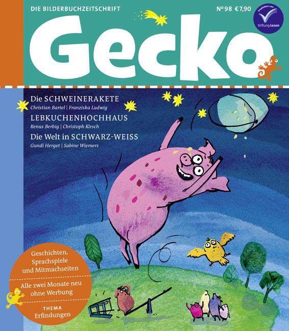 Vorderes Coverbild Gecko Kinderzeitschrift Band 98