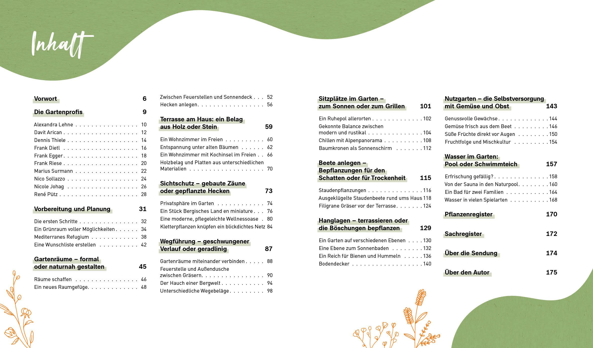 Beispielinhalt (Bild) Duell der Gartenprofis - Gestalte deinen Traumgarten - Das Buch zur Gartensendung im ZDF