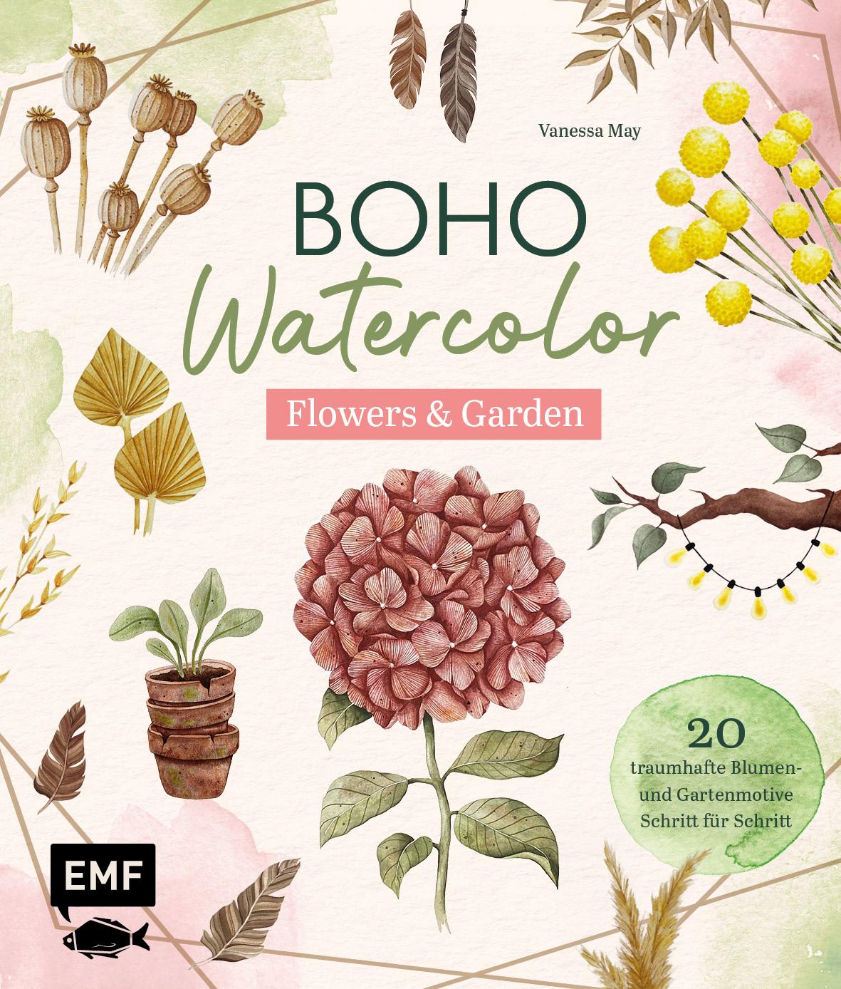 Vorderes Coverbild Boho Watercolor - Flowers & Garden