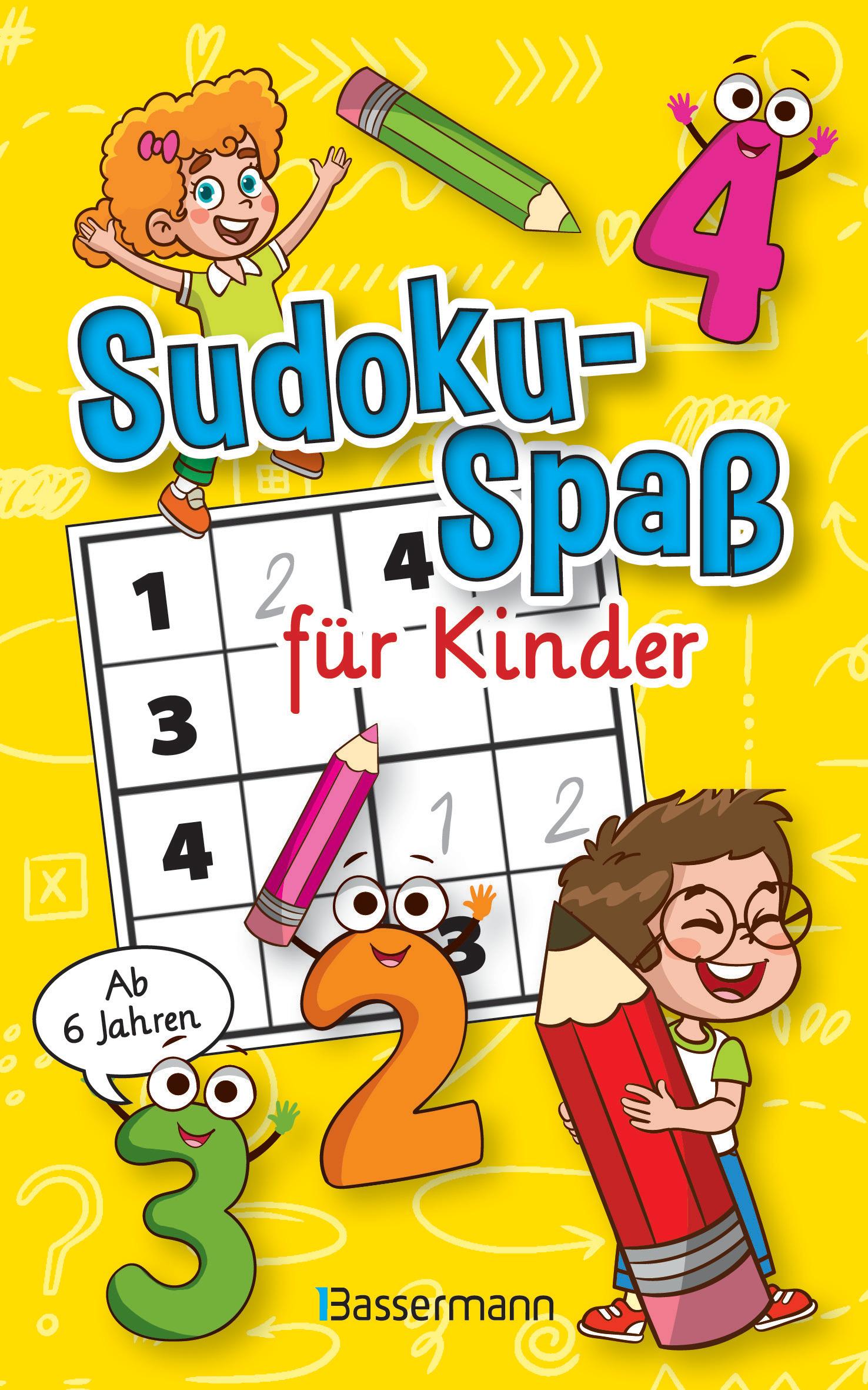 Vorderes Coverbild Sudoku-Spaß für Kinder. In drei Schwierigkeitsgraden. Ab 6 Jahren