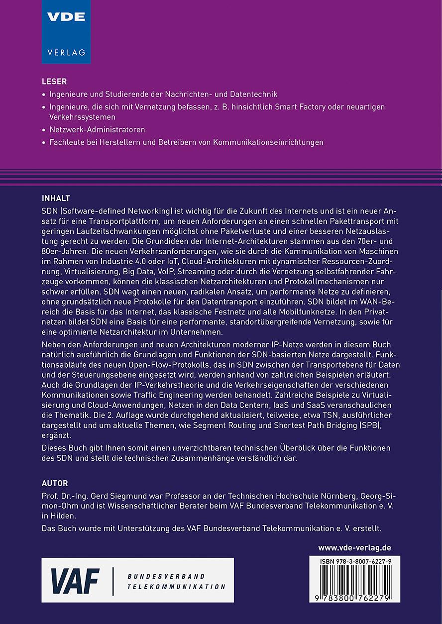Rückseitencover SDN - Software-defined Networking